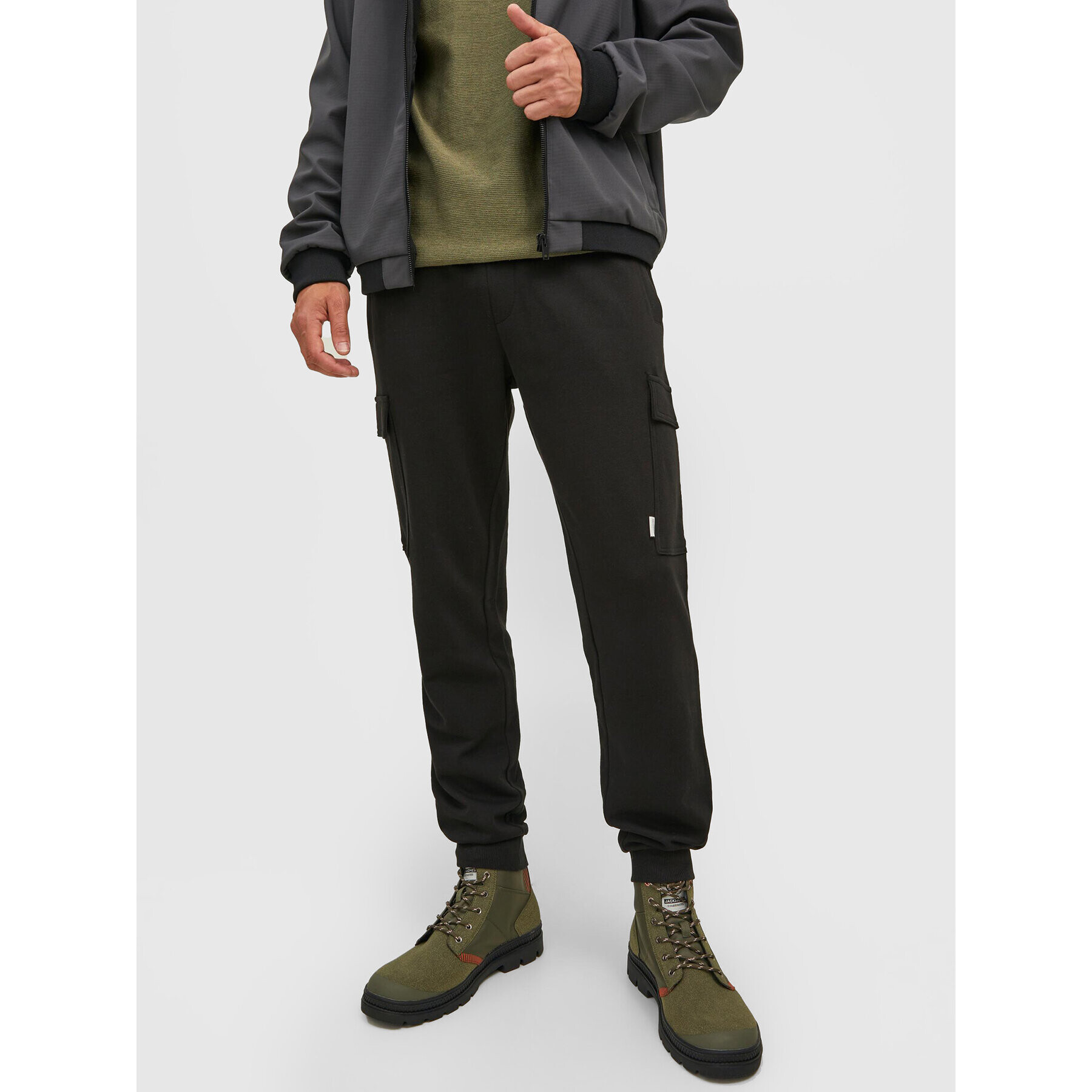 Jack&Jones Teplákové kalhoty Gordon Shark 12212170 Černá Regular Fit - Pepit.cz