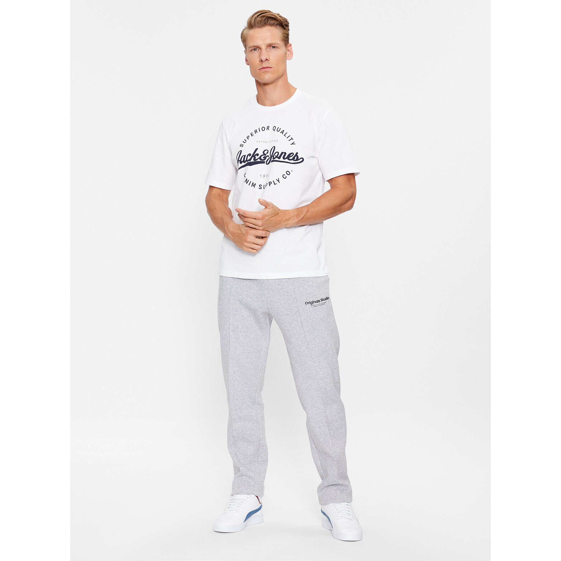 Jack&Jones Teplákové kalhoty Kane 12242054 Šedá Loose Fit - Pepit.cz