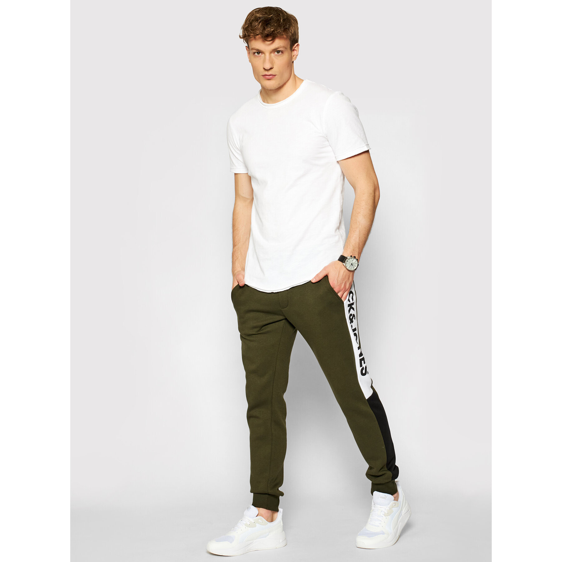 Jack&Jones Teplákové kalhoty Will 12197199 Zelená Regular Fit - Pepit.cz