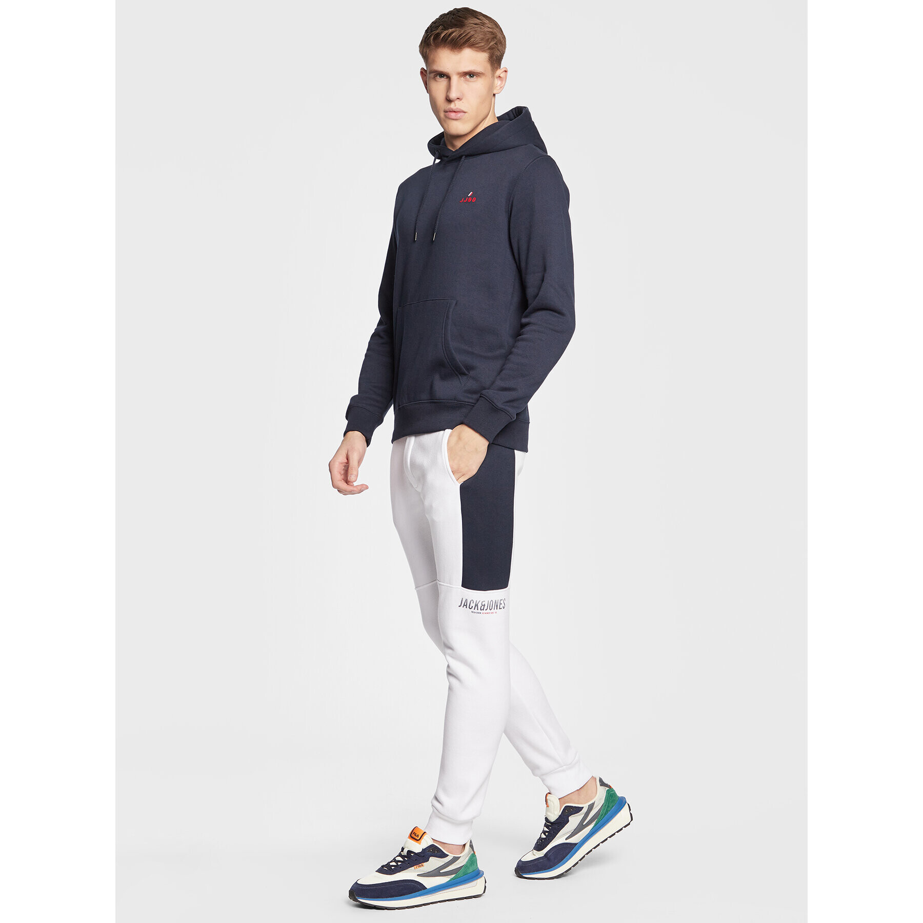 Jack&Jones Teplákové kalhoty Will 12219927 Bílá Regular Fit - Pepit.cz