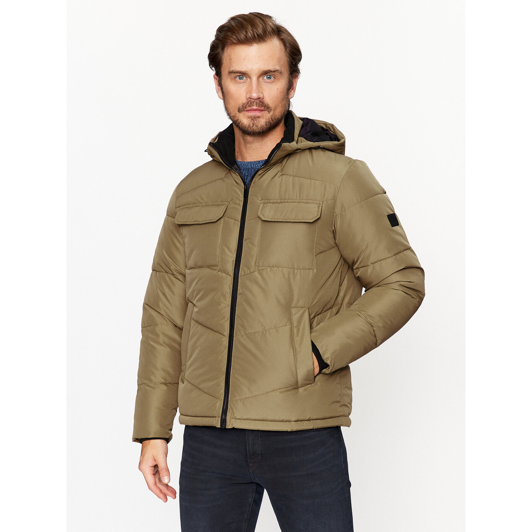 Jack&Jones Vatovaná bunda 12236044 Hnědá Regular Fit - Pepit.cz