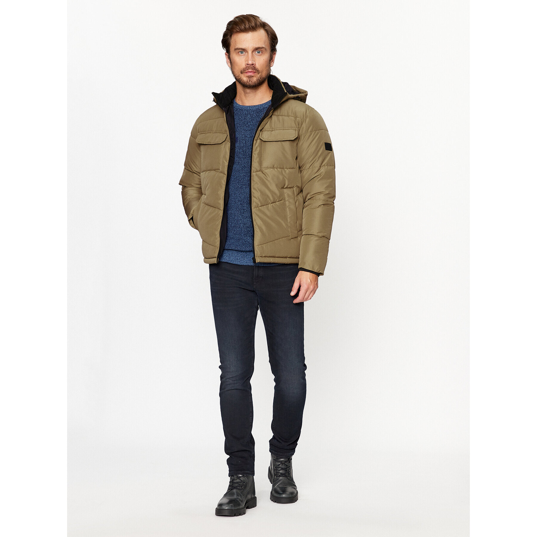 Jack&Jones Vatovaná bunda 12236044 Hnědá Regular Fit - Pepit.cz