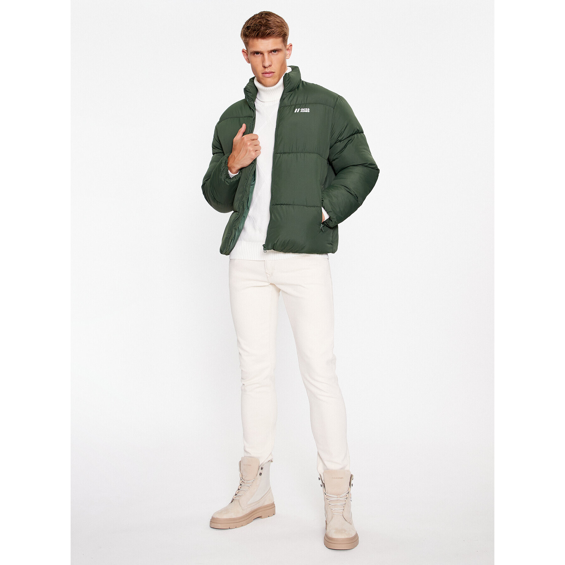 Jack&Jones Vatovaná bunda 12238745 Zelená Regular Fit - Pepit.cz