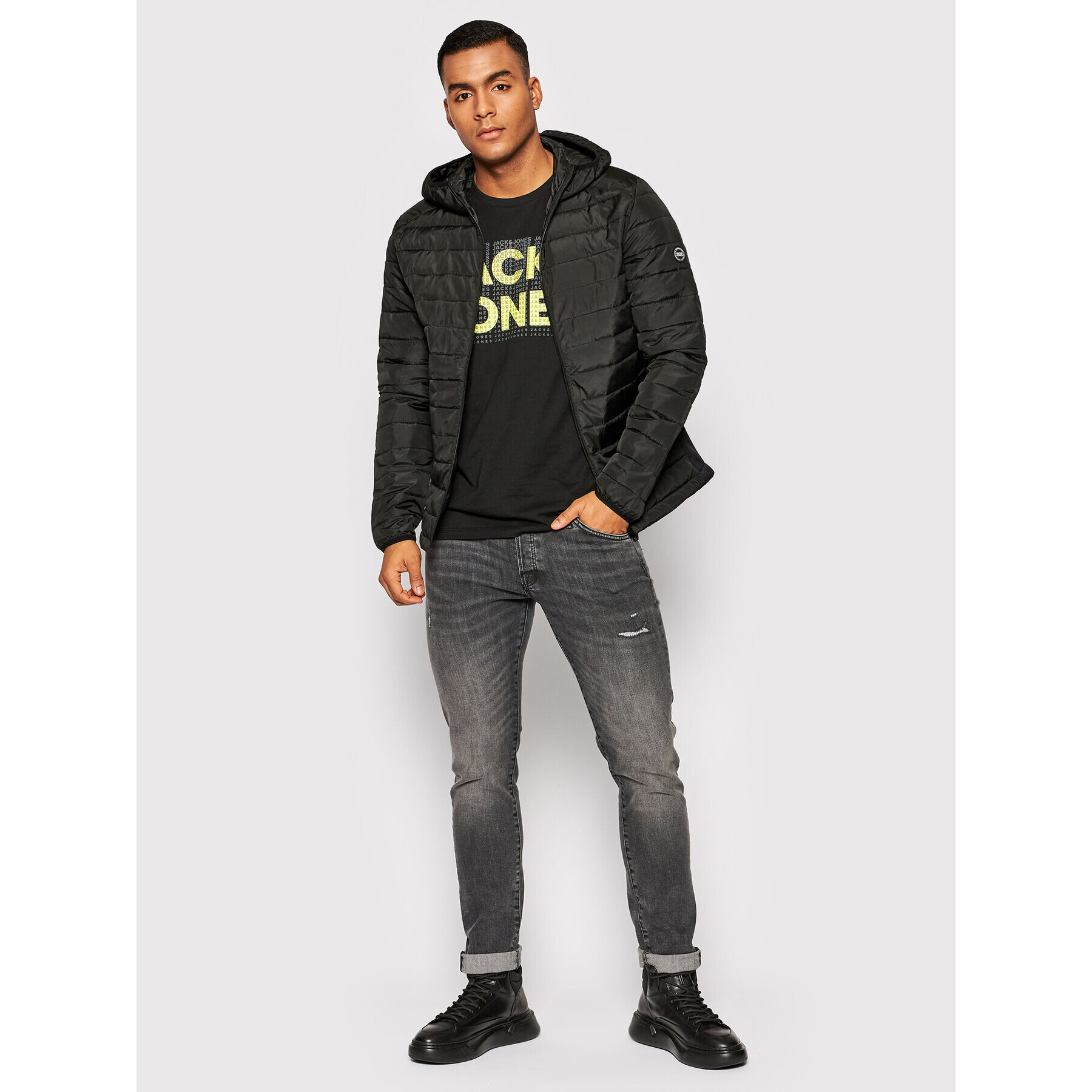 Jack&Jones Vatovaná bunda Ace Spring 12200419 Černá Regular Fit - Pepit.cz