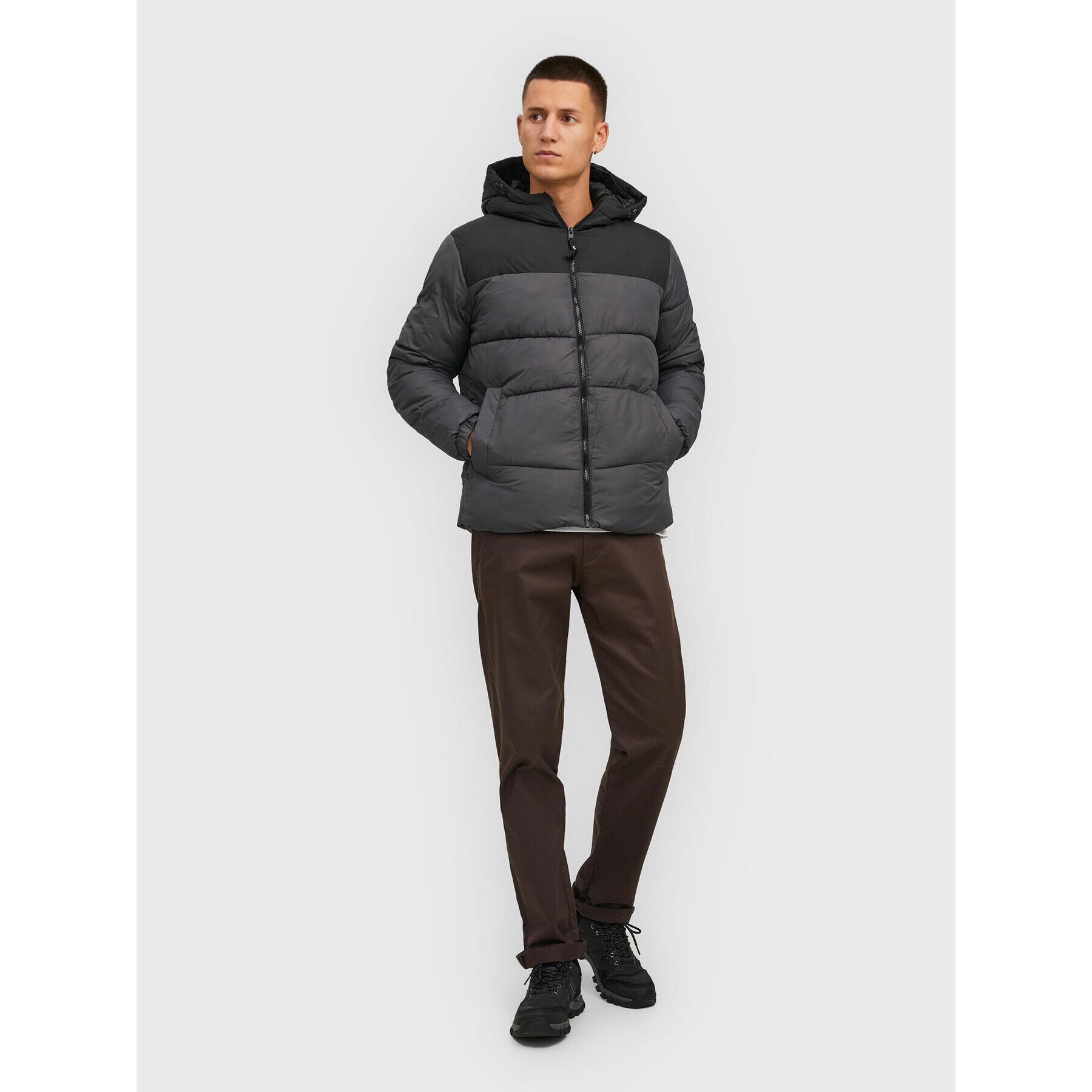 Jack&Jones Vatovaná bunda Chili 12212212 Šedá Regular Fit - Pepit.cz