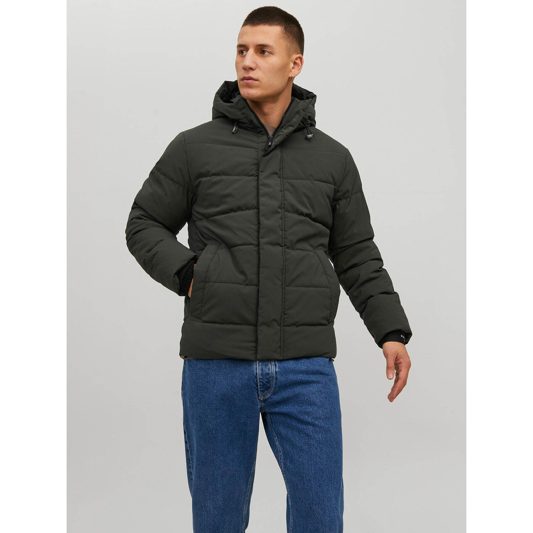 Jack&Jones Vatovaná bunda Clean 12215132 Zelená Regular Fit - Pepit.cz