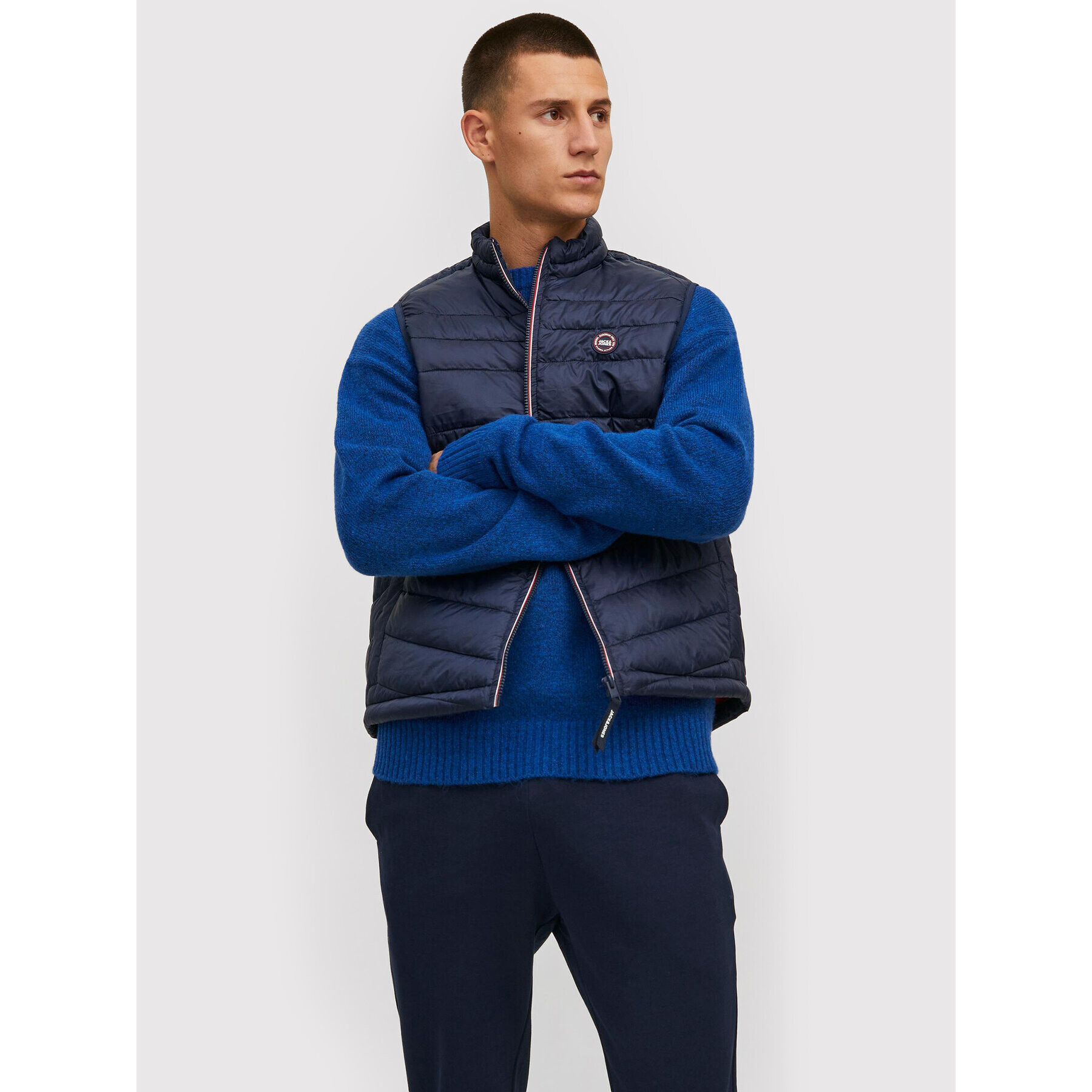 Jack&Jones Vesta Hero 12211790 Tmavomodrá Regular Fit - Pepit.cz