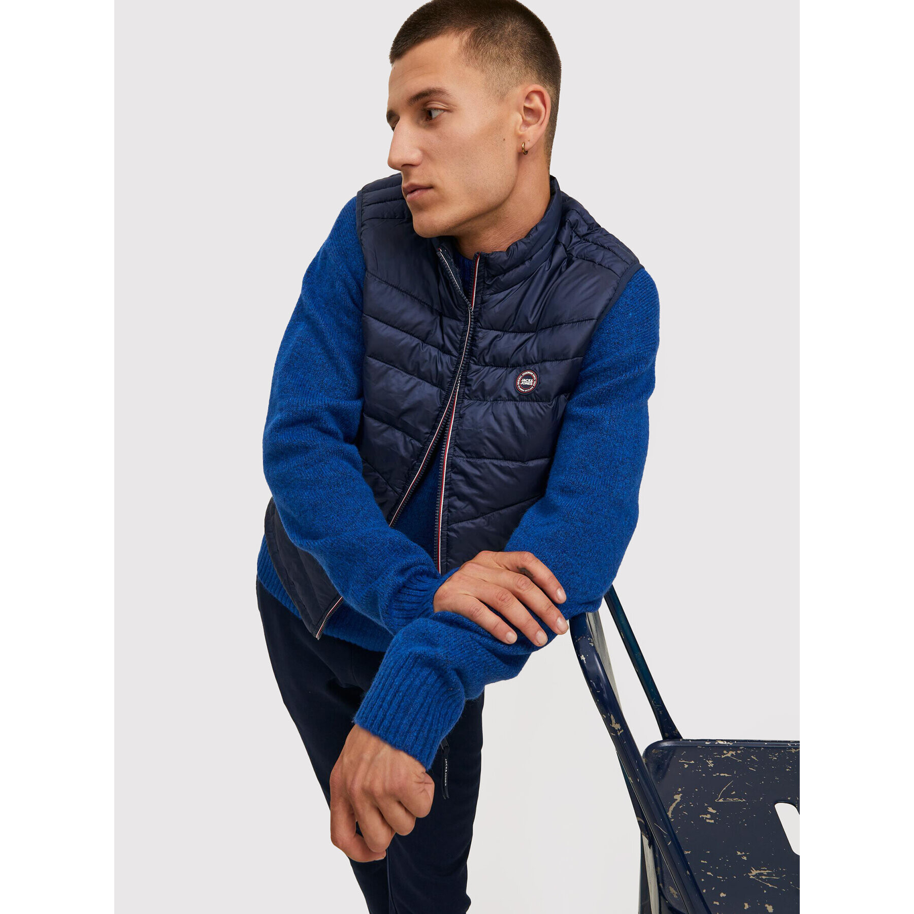 Jack&Jones Vesta Hero 12211790 Tmavomodrá Regular Fit - Pepit.cz