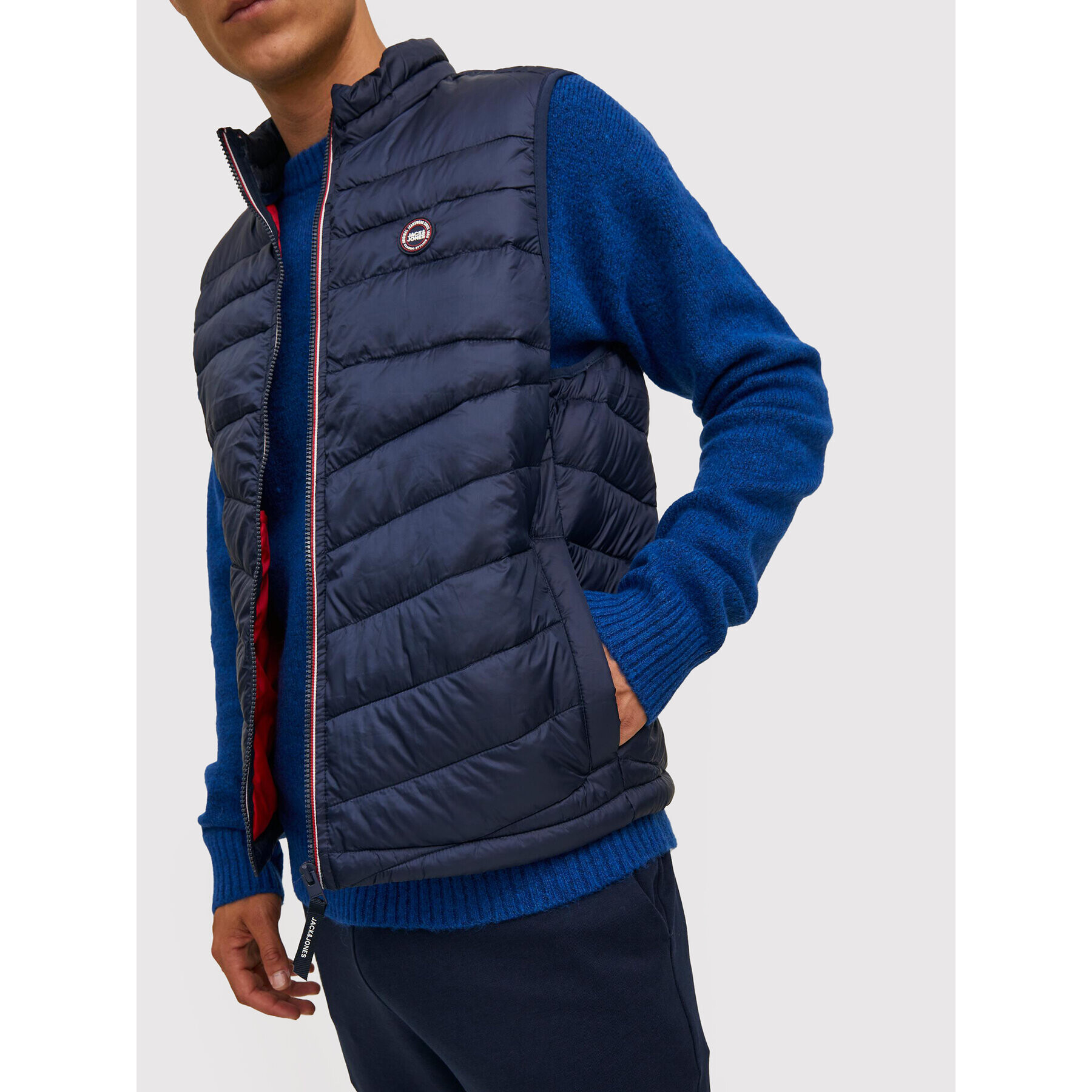 Jack&Jones Vesta Hero 12211790 Tmavomodrá Regular Fit - Pepit.cz