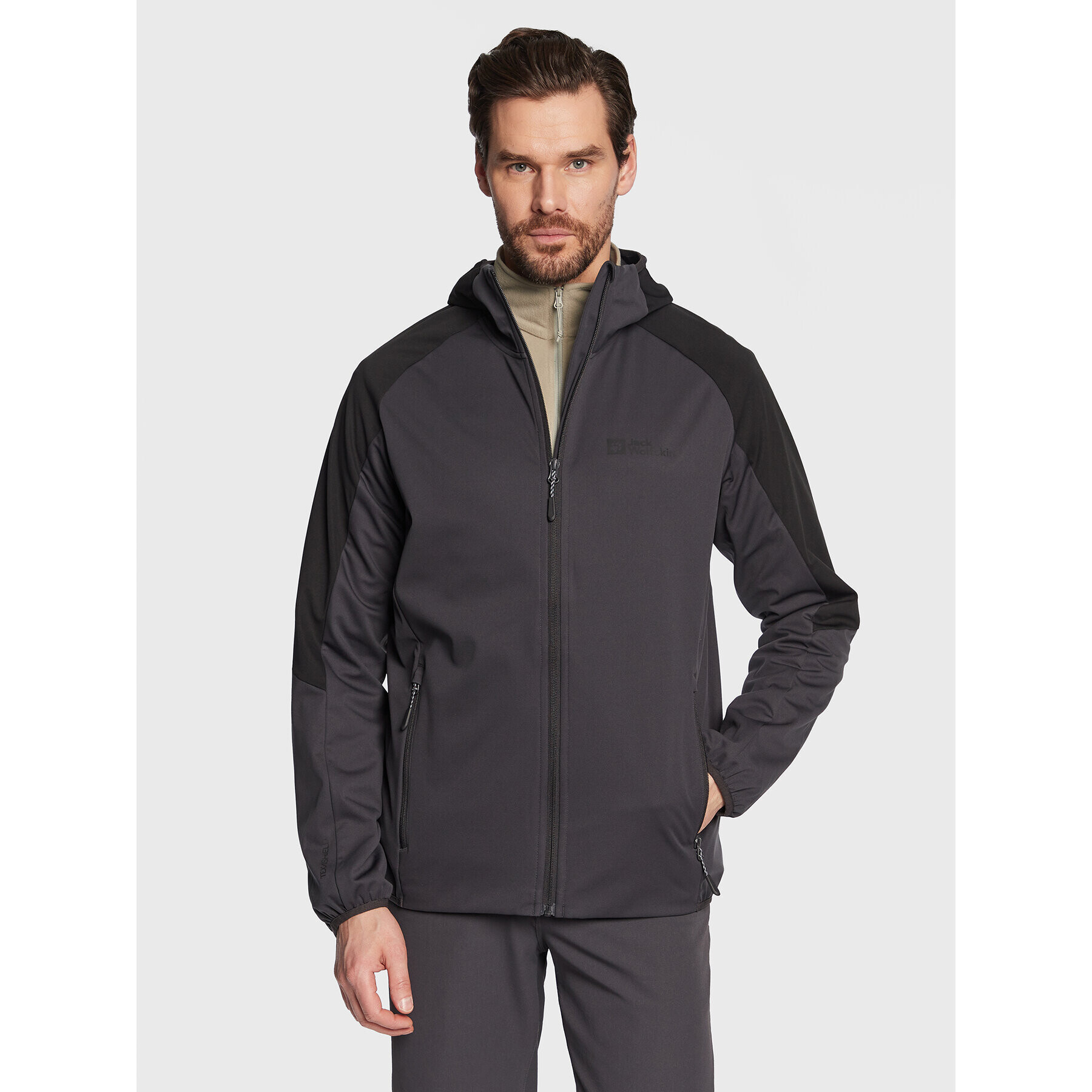 Jack Wolfskin Bunda pro přechodné období Feldberg 1306922 Černá Regular Fit - Pepit.cz