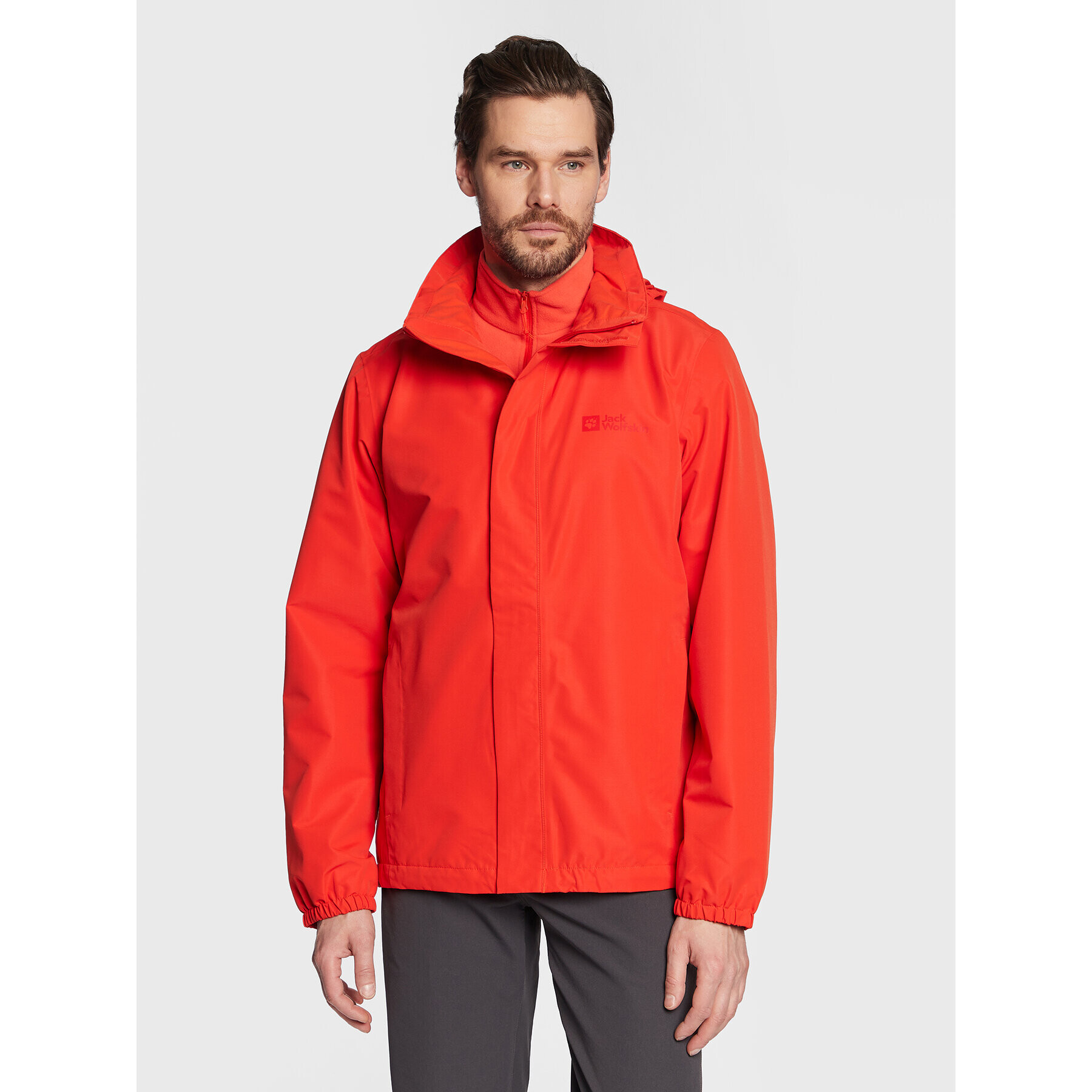 Jack Wolfskin Bunda pro přechodné období Stormy Point 1111142 Červená Regular Fit - Pepit.cz