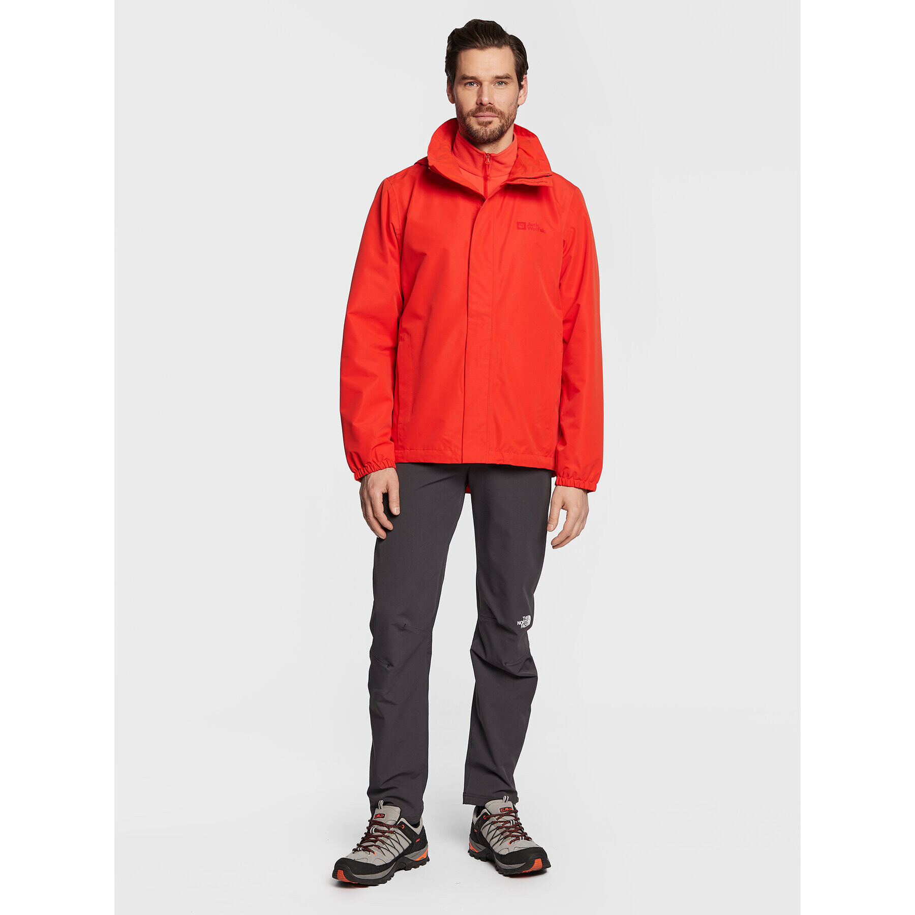 Jack Wolfskin Bunda pro přechodné období Stormy Point 1111142 Červená Regular Fit - Pepit.cz