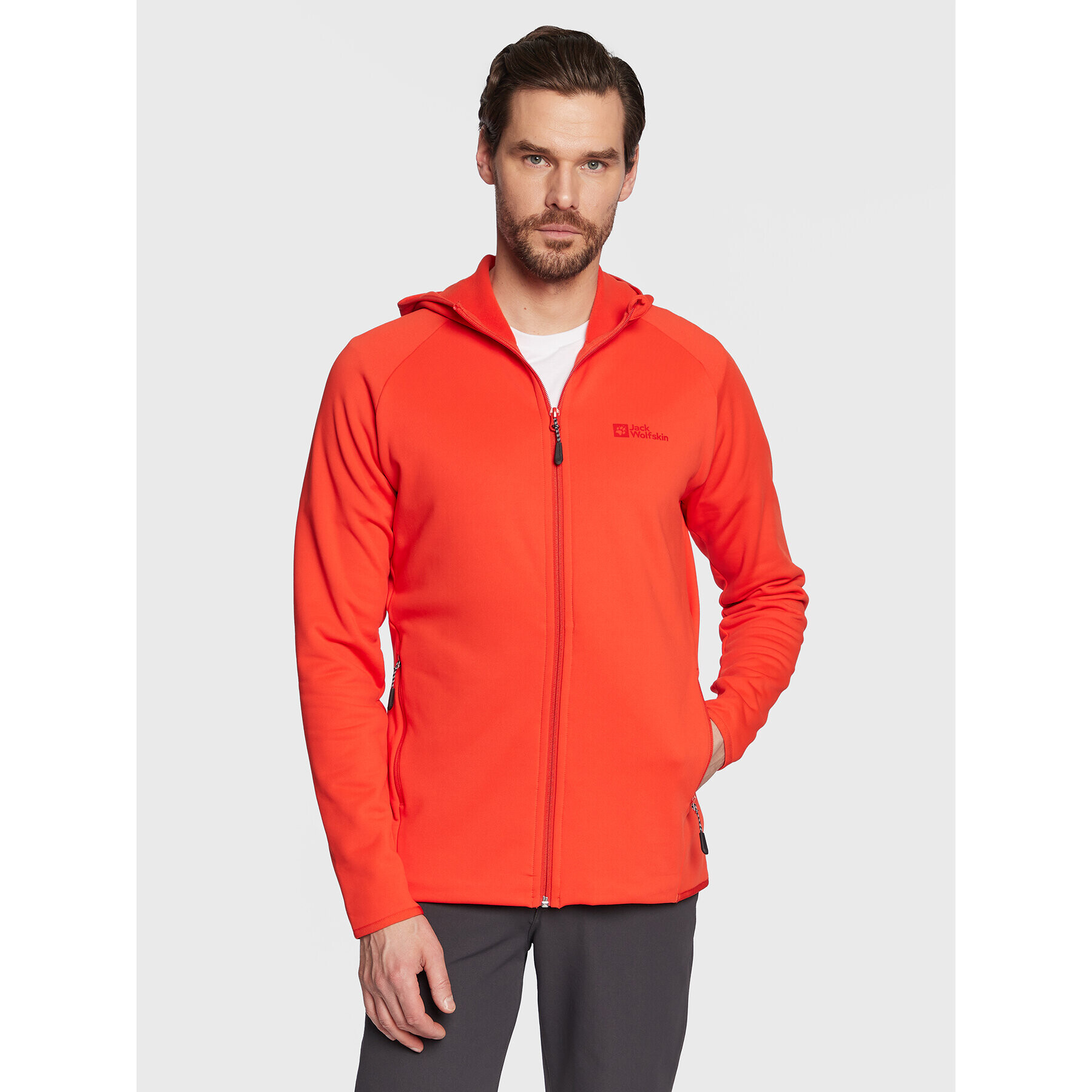 Jack Wolfskin Fleecová mikina Baiselberg 1710541 Červená Regular Fit - Pepit.cz