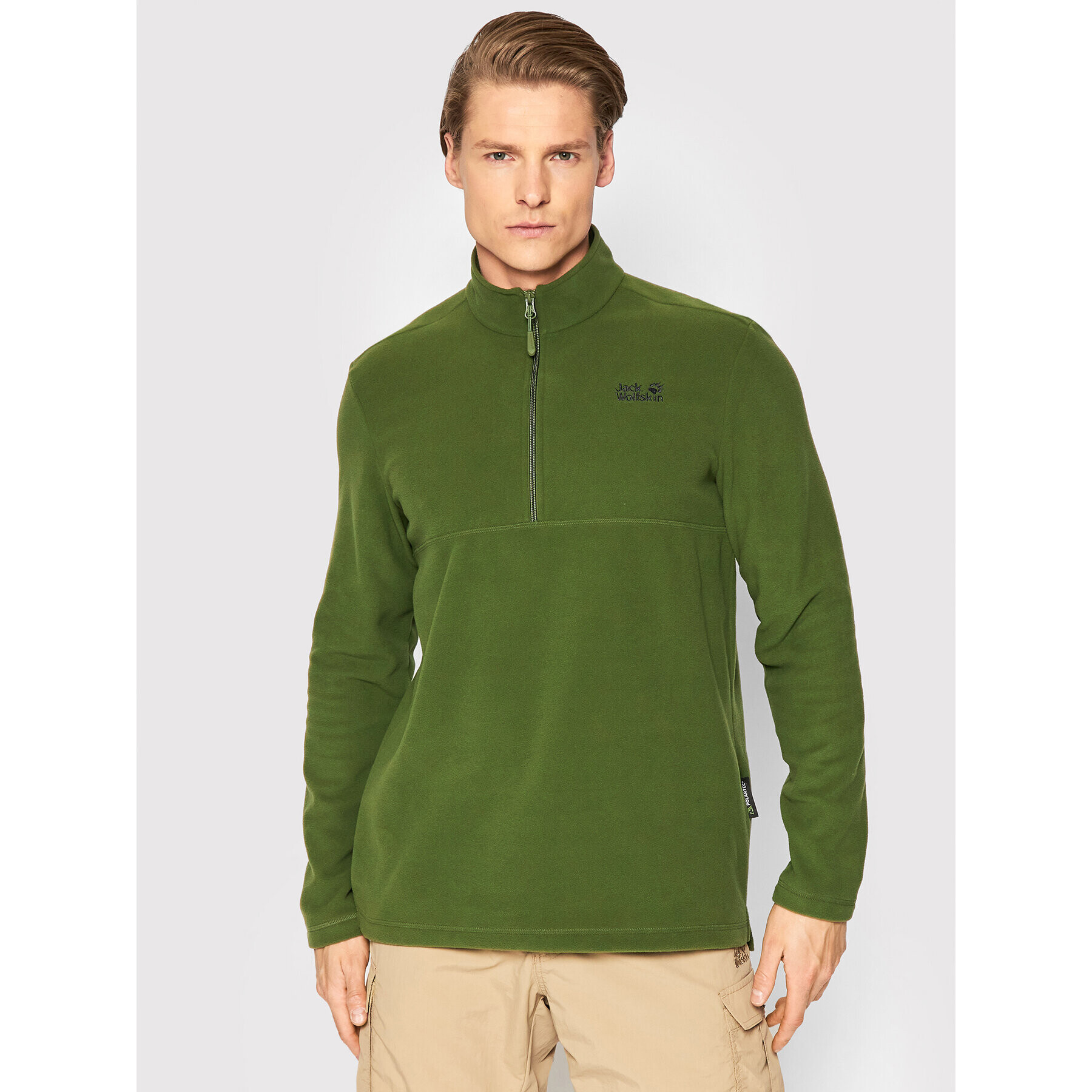 Jack Wolfskin Fleecová mikina Gecko 1709521 Zelená Regular Fit - Pepit.cz