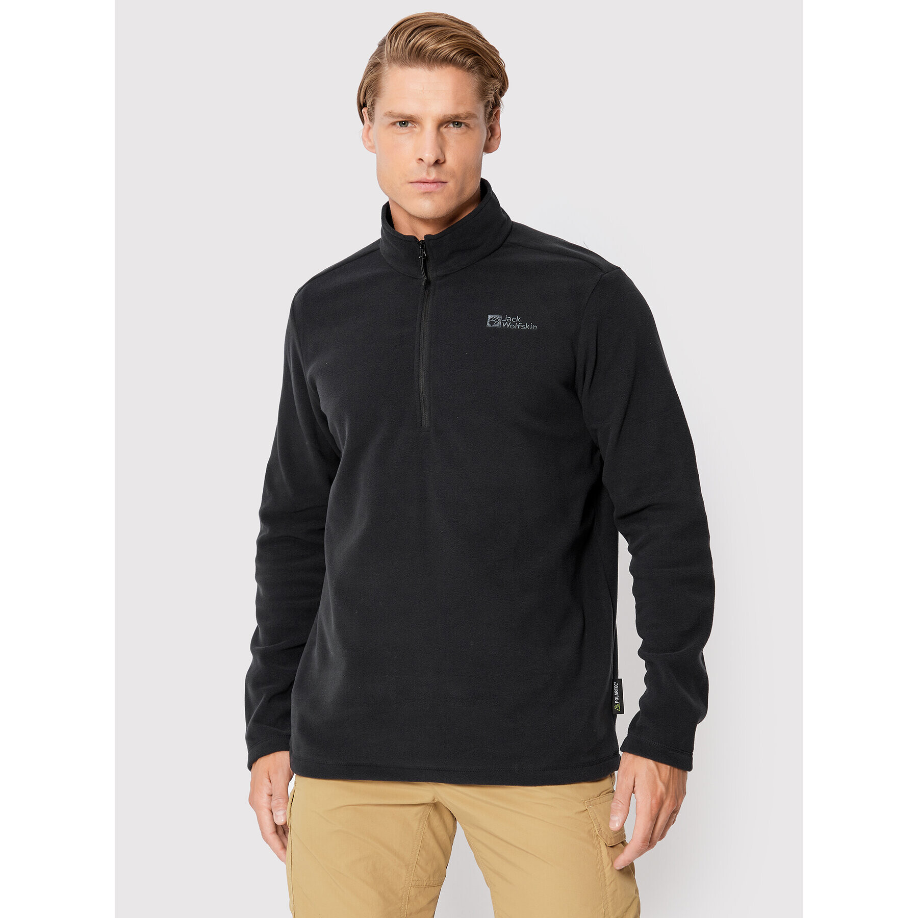 Jack Wolfskin Fleecová mikina Taunus 1709522 Černá Regular Fit - Pepit.cz