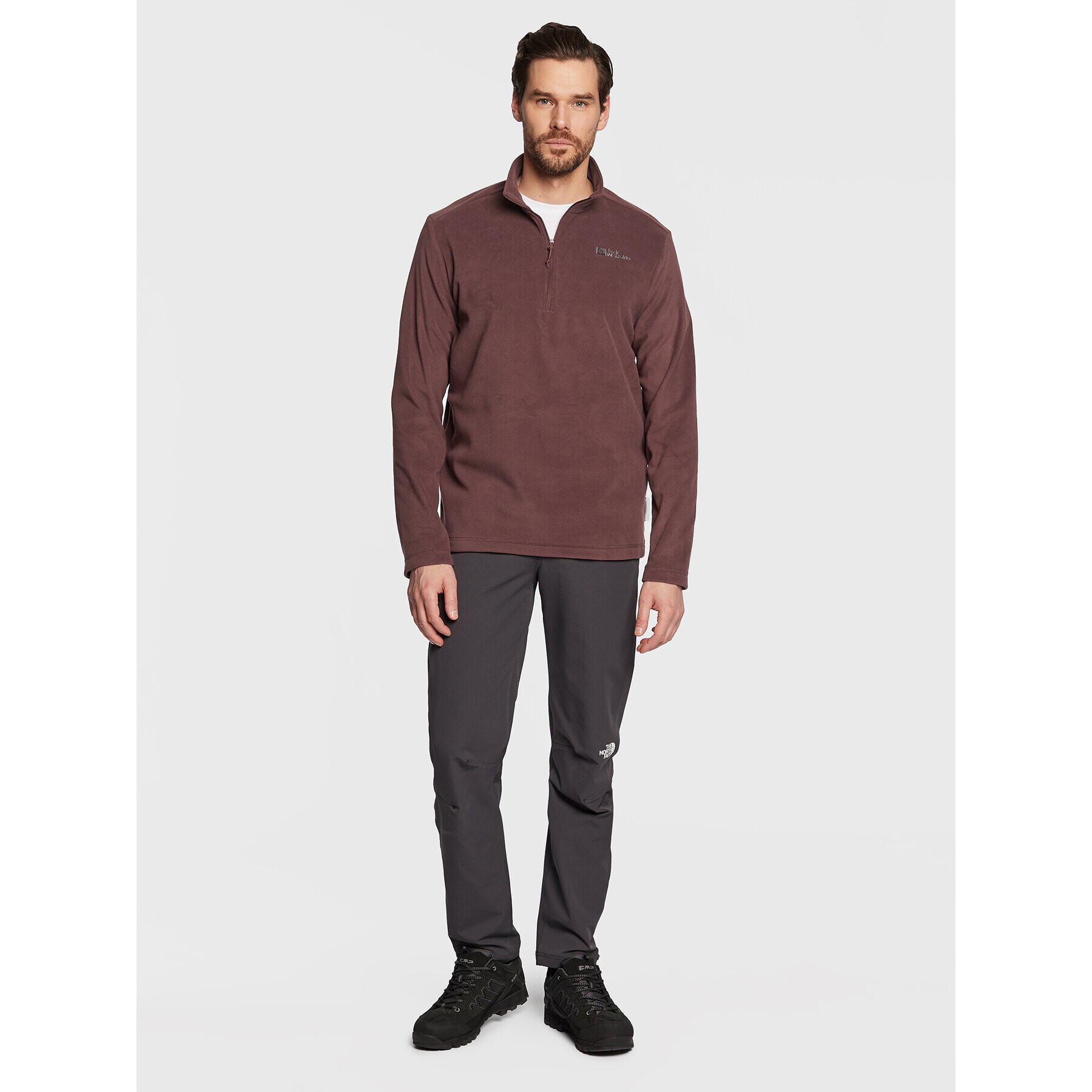 Jack Wolfskin Fleecová mikina Taunus 1709522 Hnědá Regular Fit - Pepit.cz