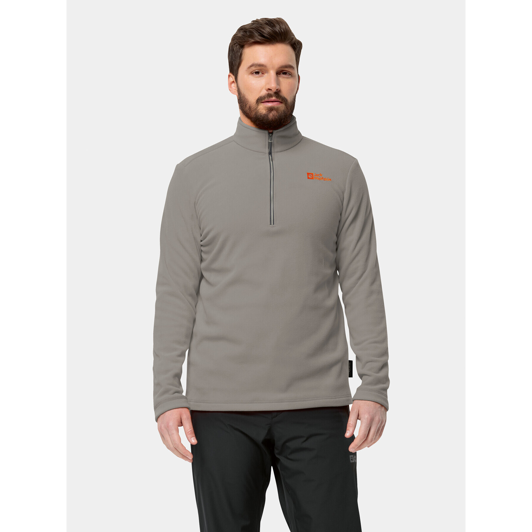 Jack Wolfskin Fleecová mikina Taunus Hz 1709522 Šedá Regular Fit - Pepit.cz