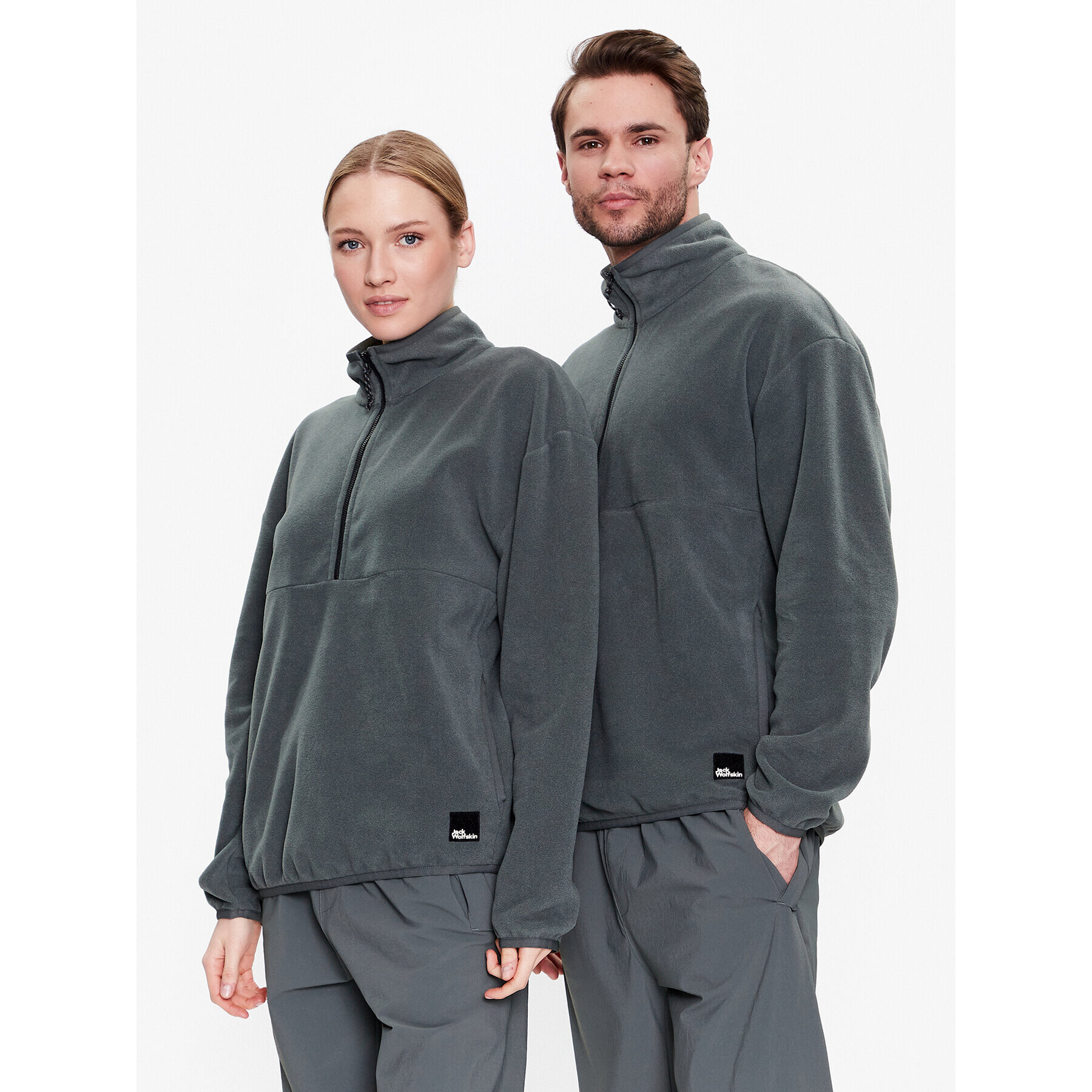 Jack Wolfskin Fleecová mikina Unisex Bockenheim 1711091 Zelená Regular Fit - Pepit.cz