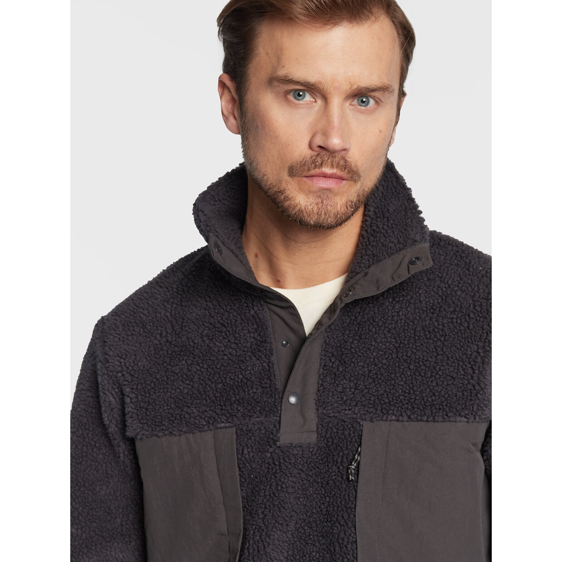 Jack Wolfskin Mikina Pank Snap 1710601 Šedá Regular Fit - Pepit.cz