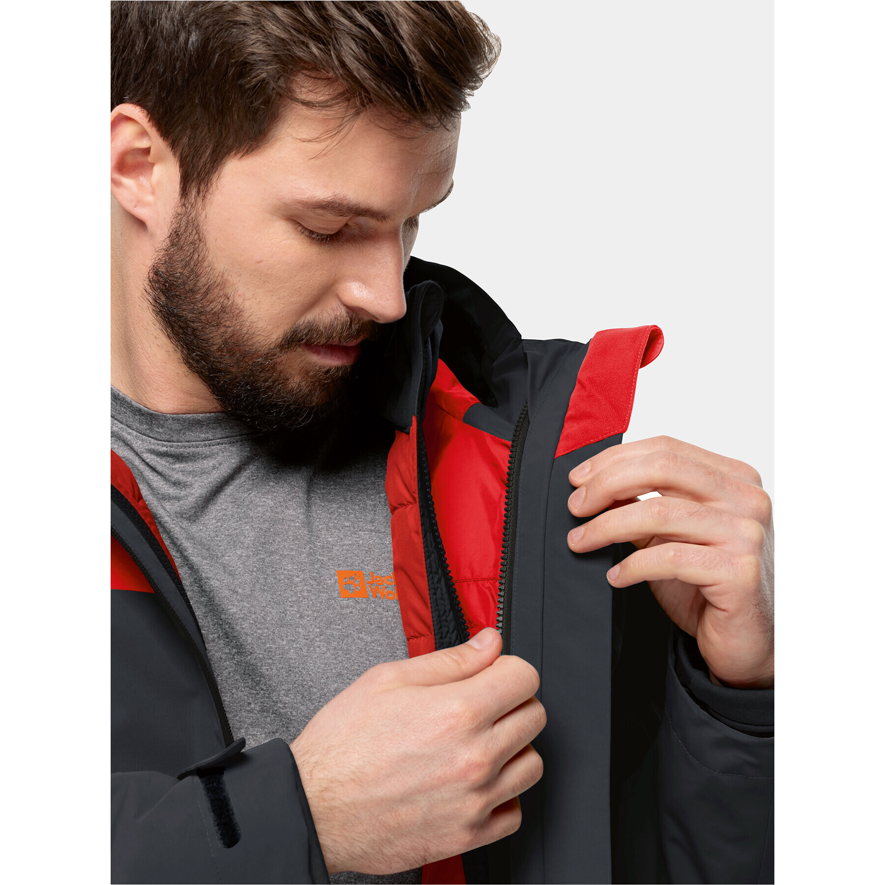 Jack Wolfskin Outdoorová bunda Glaabach 3In1 Jkt 1115291 Červená Regular Fit - Pepit.cz