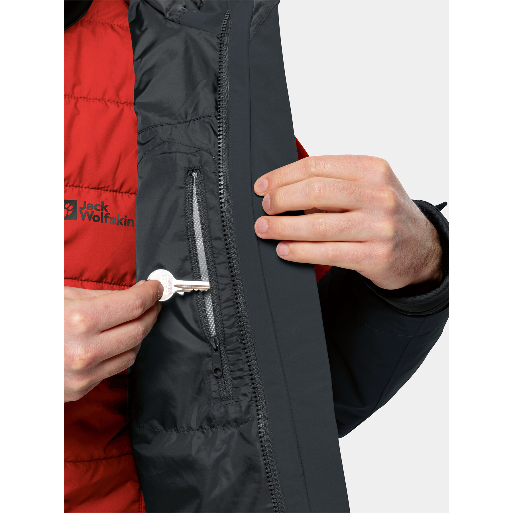 Jack Wolfskin Outdoorová bunda Glaabach 3In1 Jkt 1115291 Červená Regular Fit - Pepit.cz