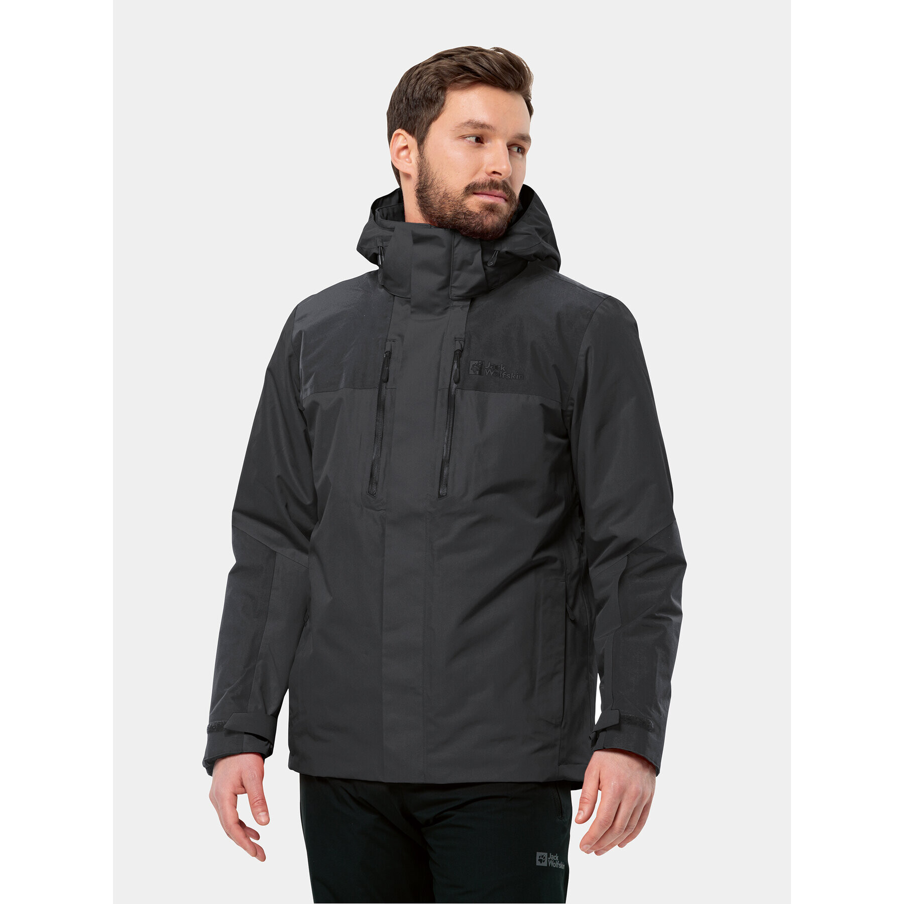 Jack Wolfskin Outdoorová bunda Jasper 3In1 Jkt 1115261 Černá Regular Fit - Pepit.cz