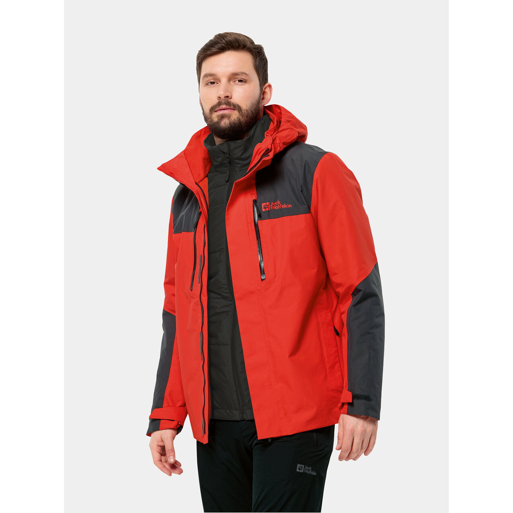 Jack Wolfskin Outdoorová bunda Jasper 3In1 Jkt 1115261 Červená Regular Fit - Pepit.cz