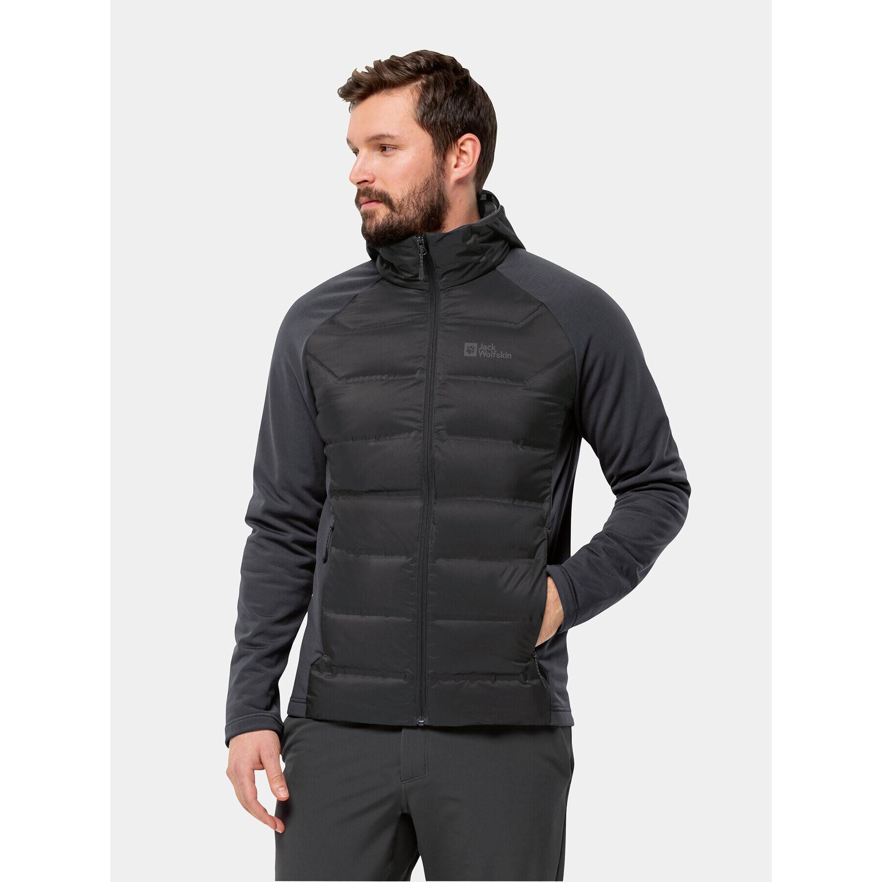 Jack Wolfskin Outdoorová bunda Tasman Down Hybrid 1711411 Černá Regular Fit - Pepit.cz