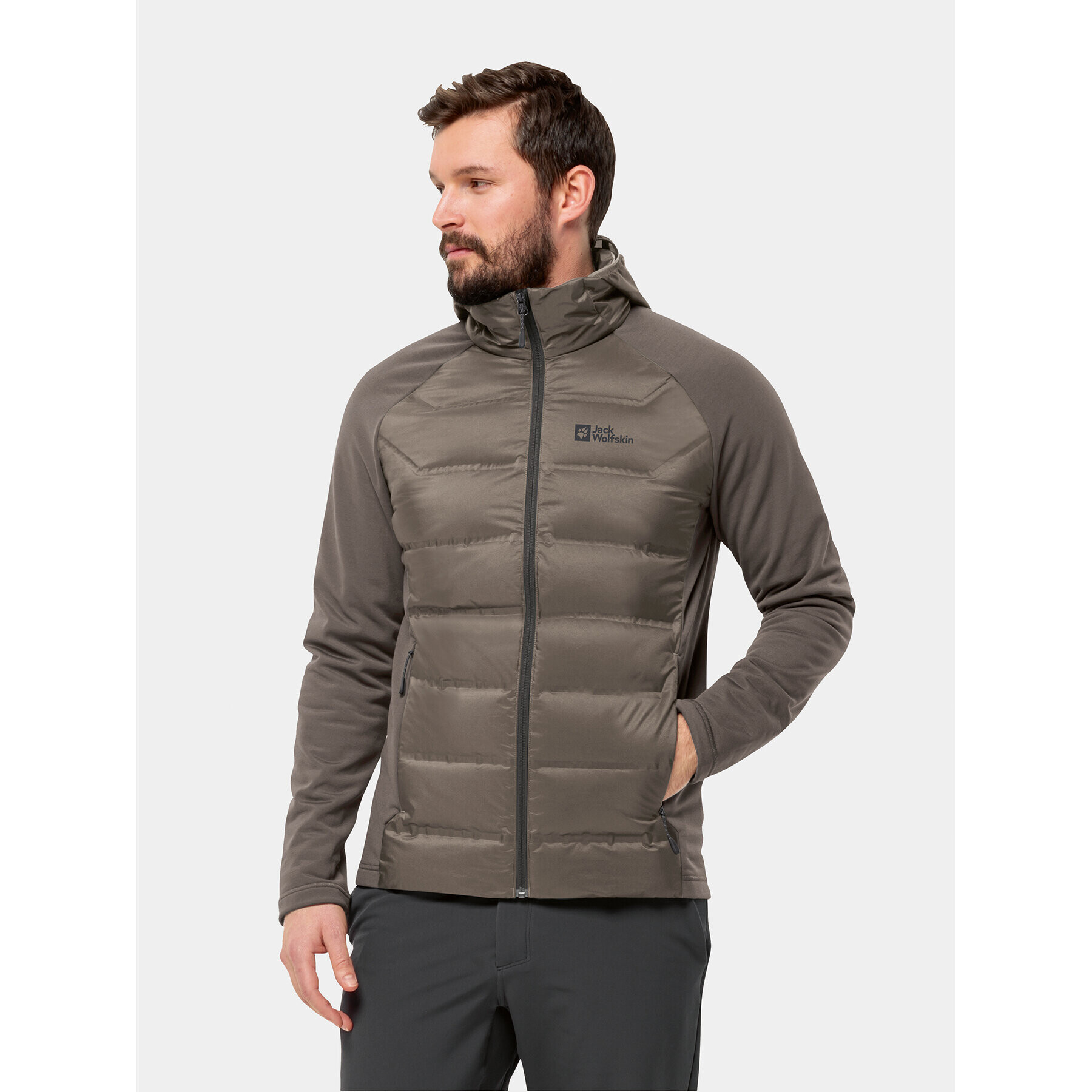 Jack Wolfskin Outdoorová bunda Tasman Down Hybrid 1711411 Hnědá Regular Fit - Pepit.cz