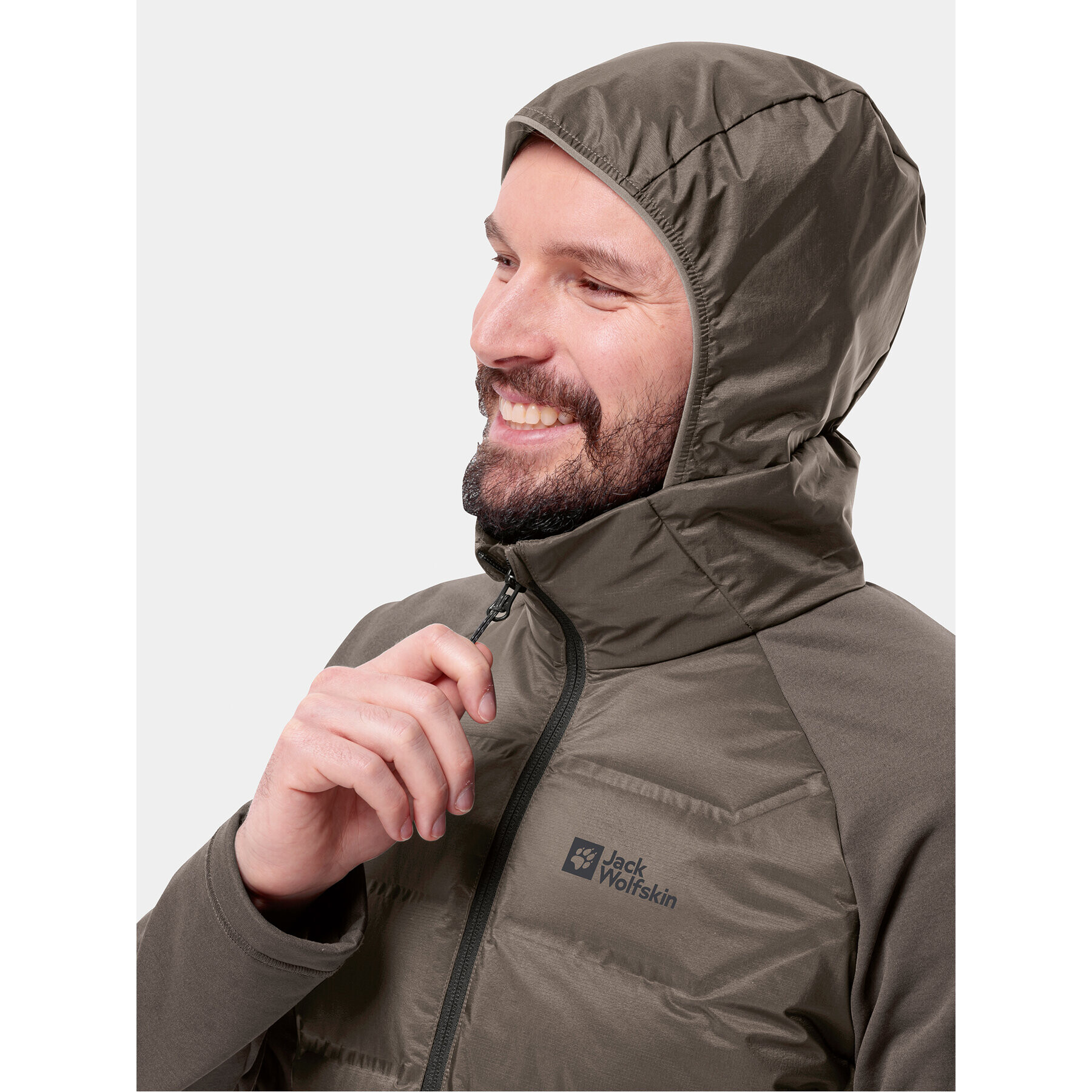 Jack Wolfskin Outdoorová bunda Tasman Down Hybrid 1711411 Hnědá Regular Fit - Pepit.cz