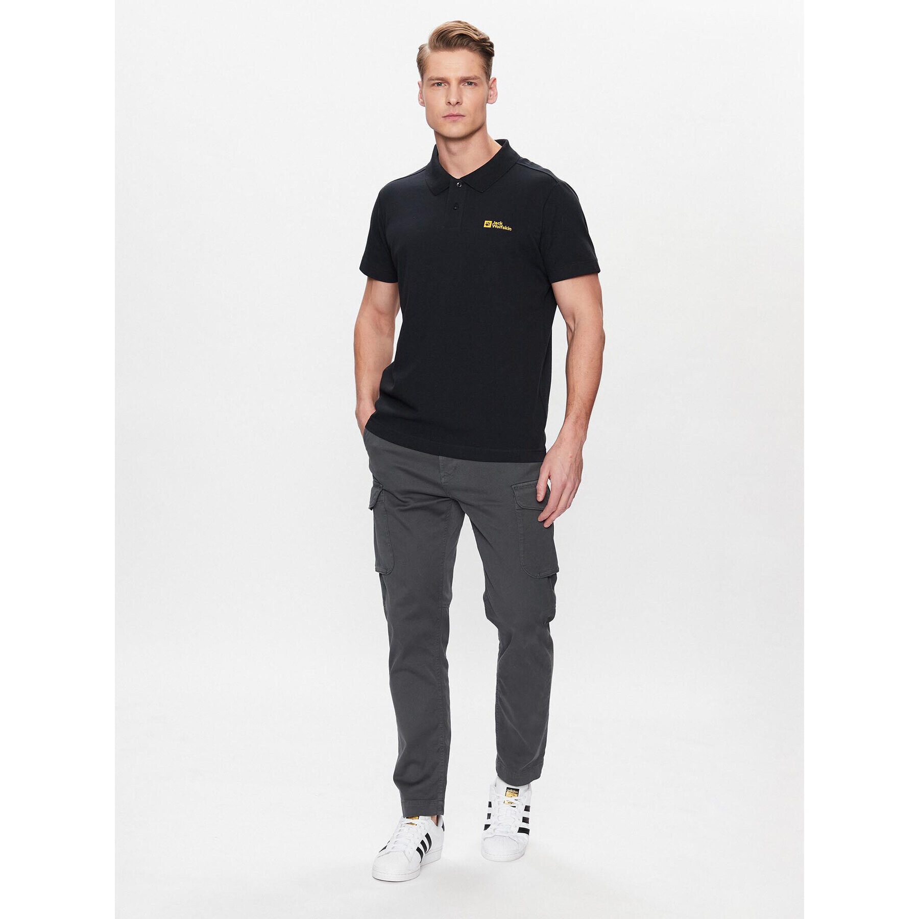 Jack Wolfskin Polokošile Essential 1809301 Černá Regular Fit - Pepit.cz