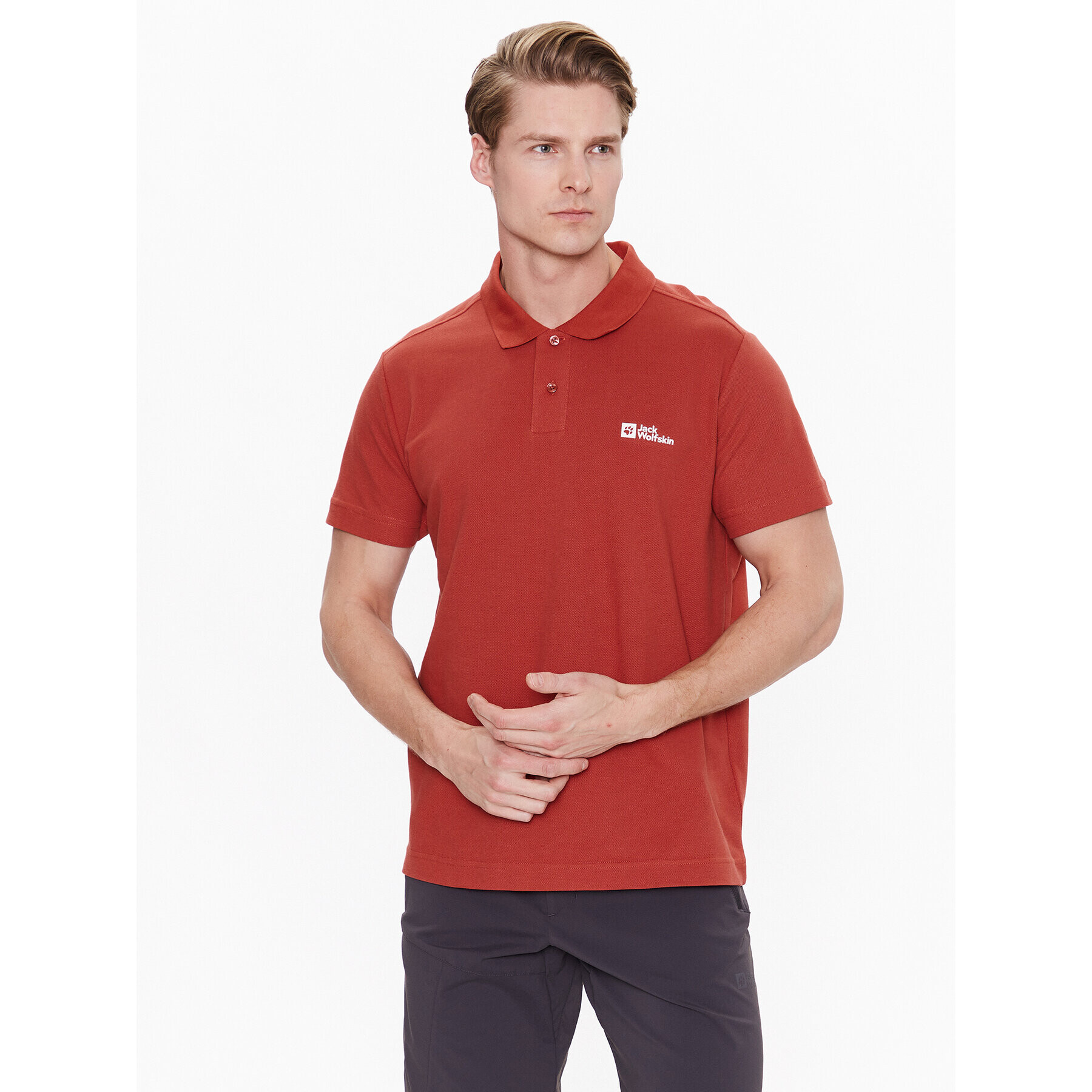 Jack Wolfskin Polokošile Essential 1809301 Červená Regular Fit - Pepit.cz