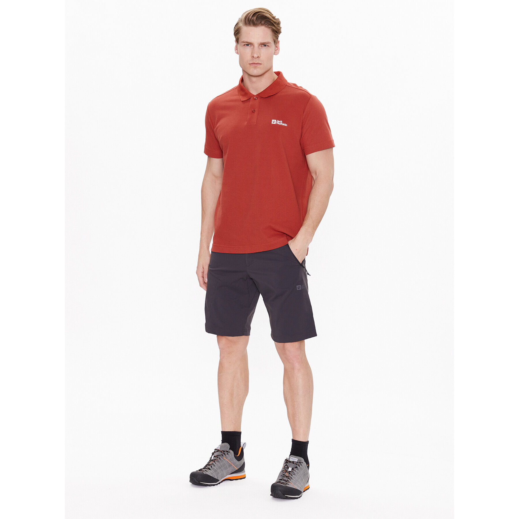 Jack Wolfskin Polokošile Essential 1809301 Červená Regular Fit - Pepit.cz