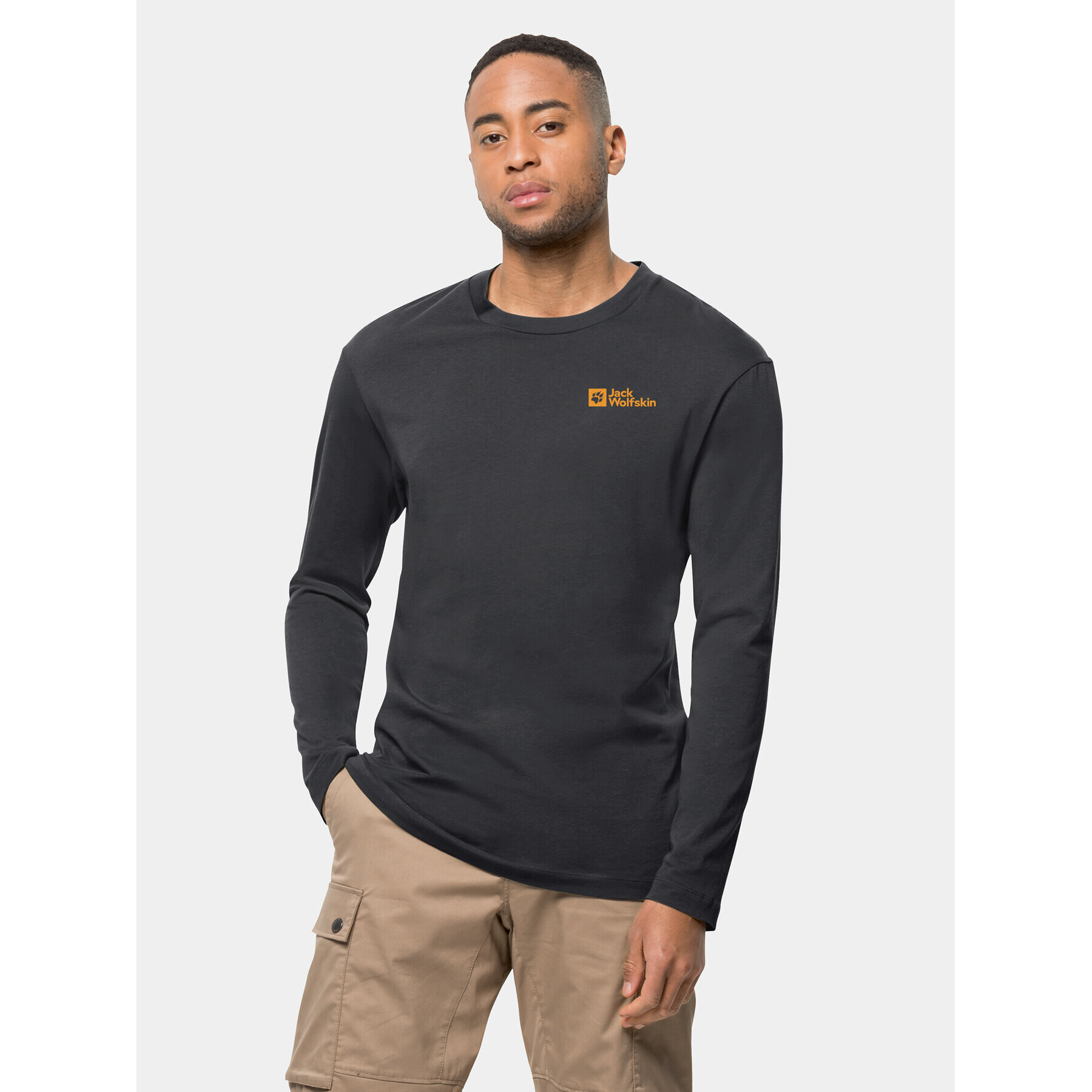 Jack Wolfskin S dlouhým rukávem Essential Longsleeve 1808821 Černá Regular Fit - Pepit.cz