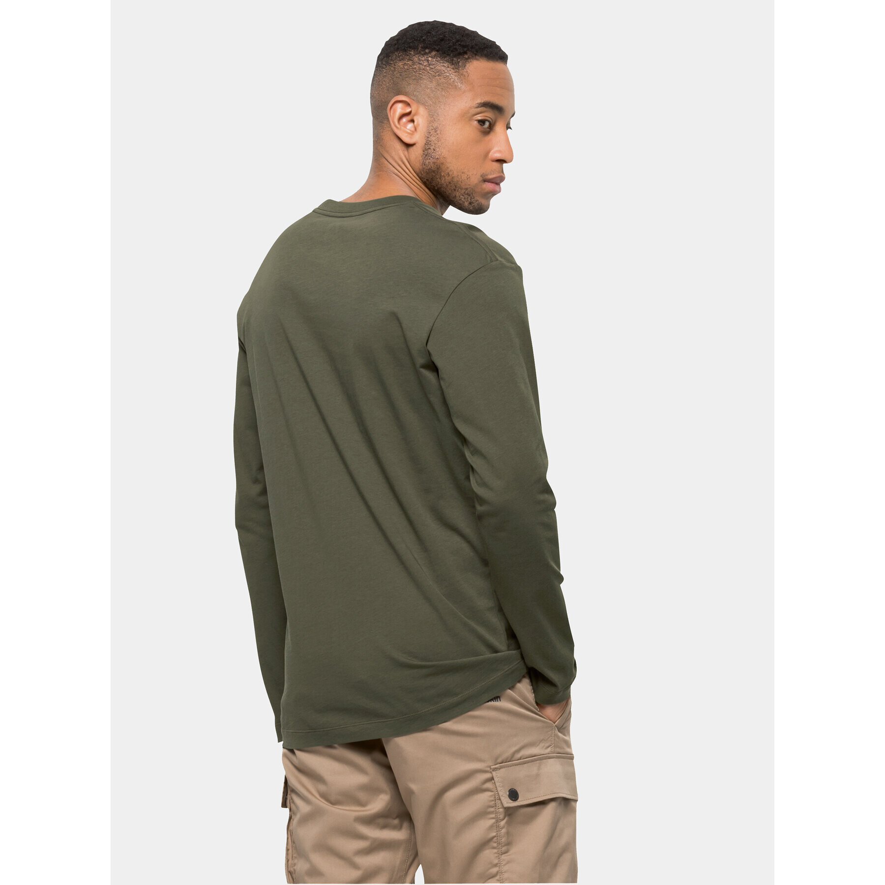 Jack Wolfskin S dlouhým rukávem Essential Longsleeve 1808821 Khaki Regular Fit - Pepit.cz