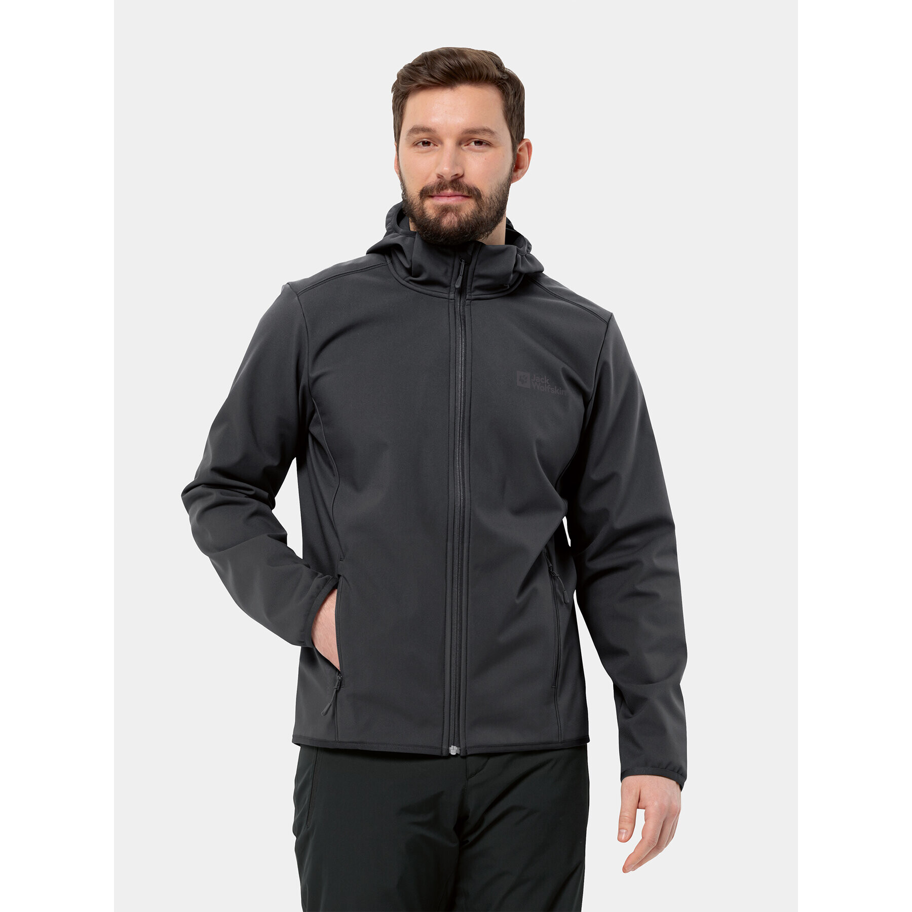 Jack Wolfskin Softshellová bunda Bornberg Hoody 1307471 Černá Regular Fit - Pepit.cz