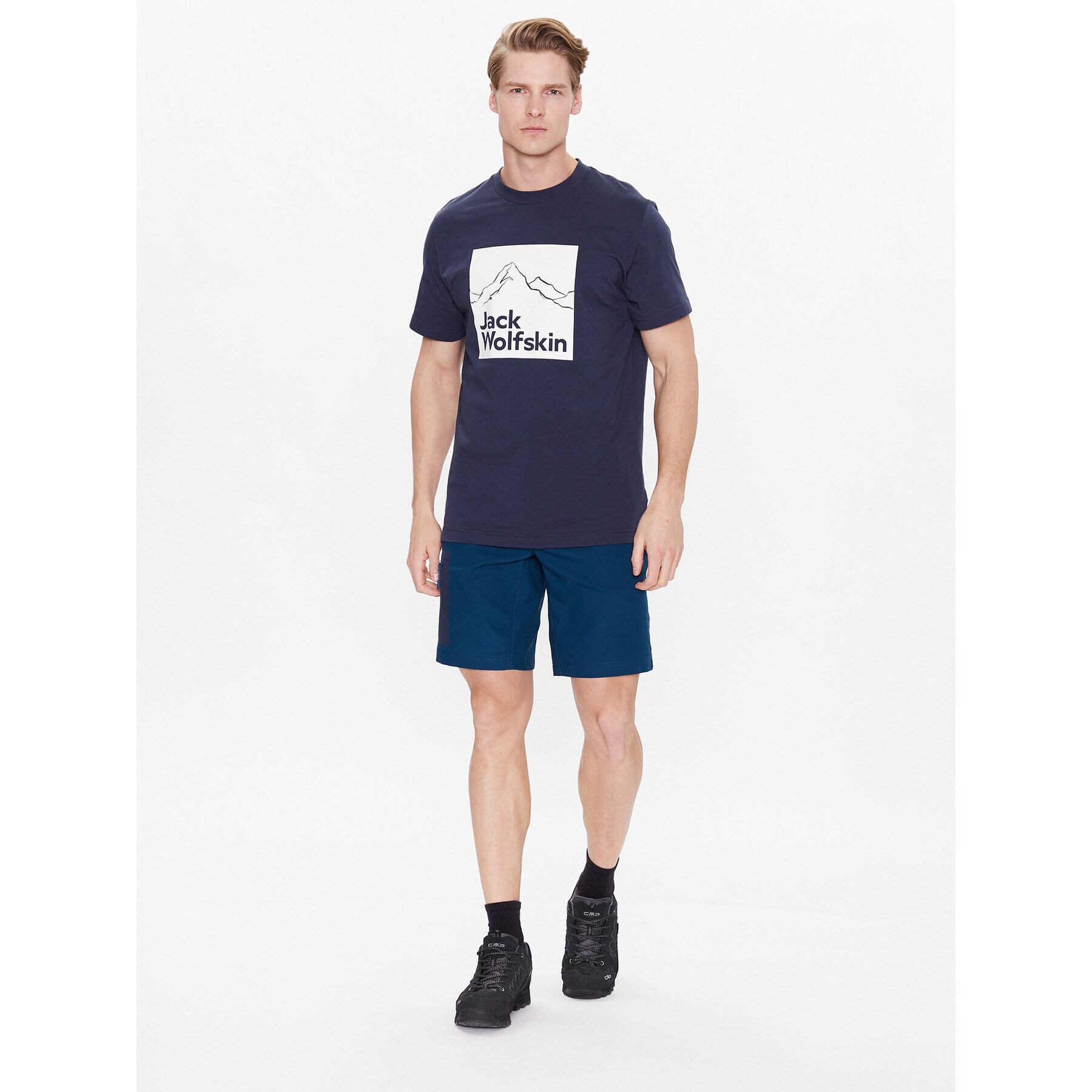 Jack Wolfskin T-Shirt Brand 1809021 Tmavomodrá Regular Fit - Pepit.cz