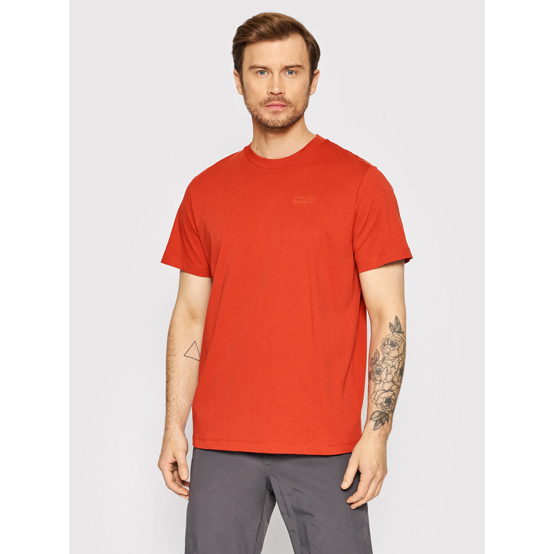 Jack Wolfskin T-Shirt Essential 1808381 Červená Regular Fit - Pepit.cz