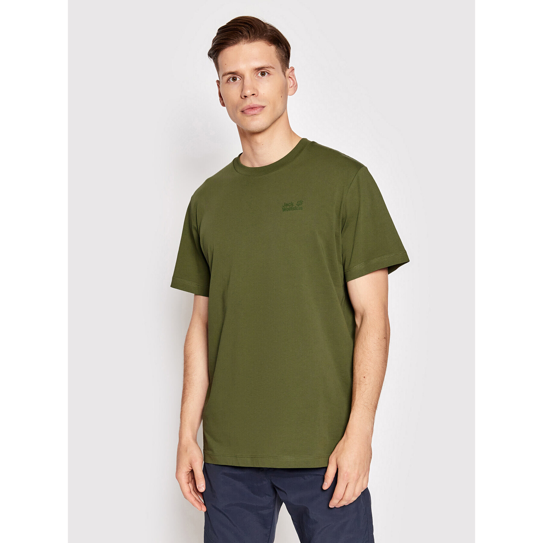 Jack Wolfskin T-Shirt Essential 1808381 Zelená Regular Fit - Pepit.cz