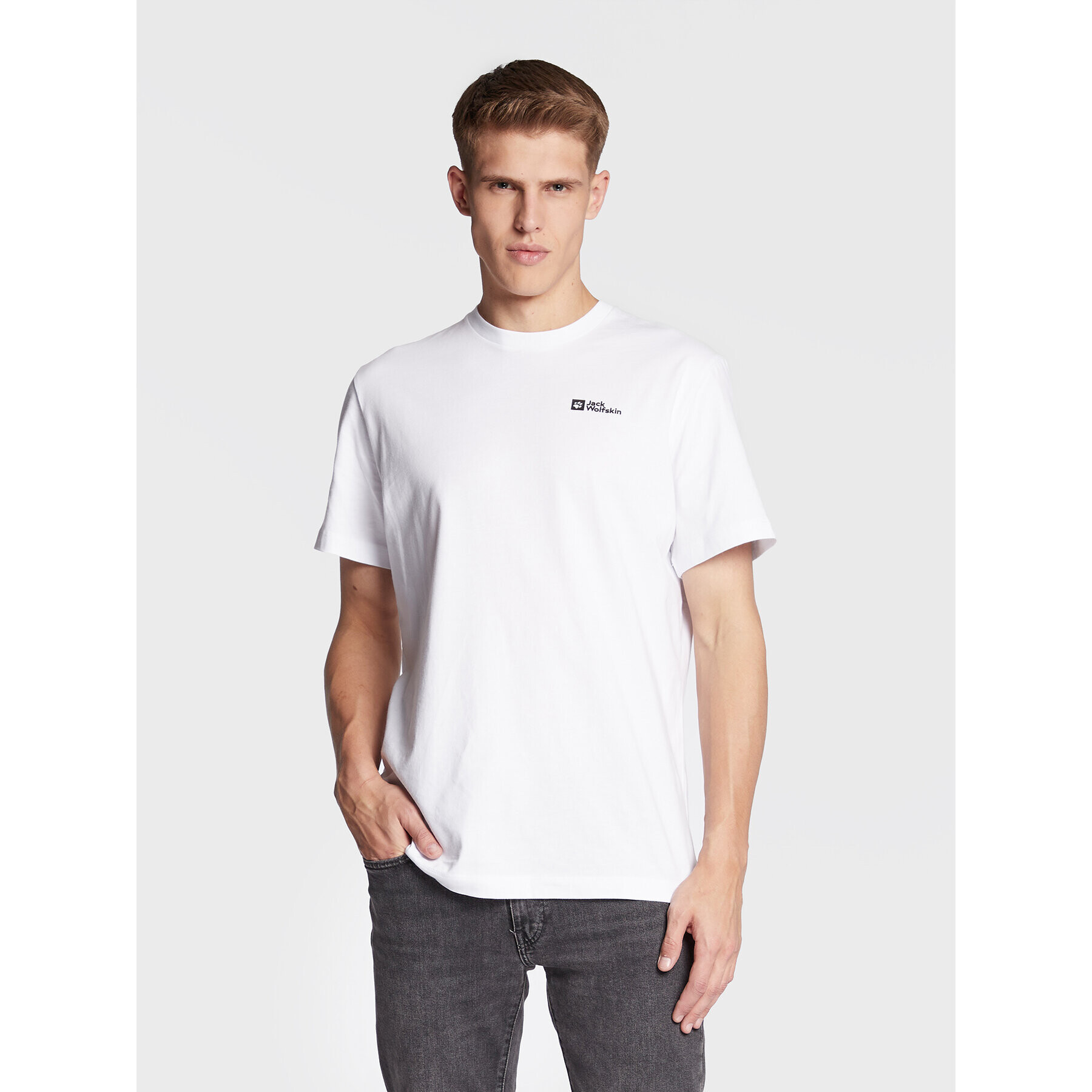 Jack Wolfskin T-Shirt Essential 1808382 Bílá Regular Fit - Pepit.cz