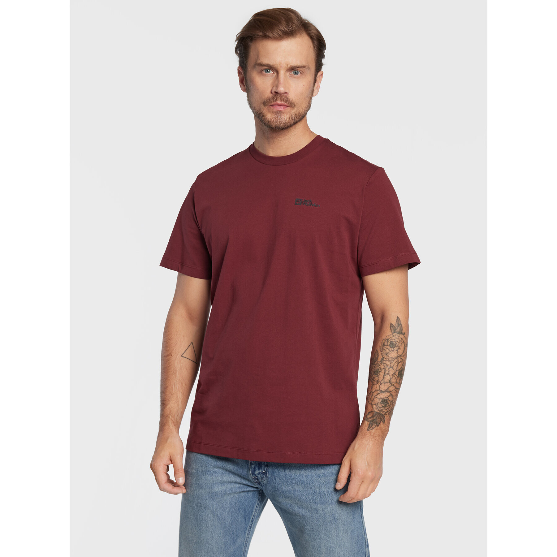 Jack Wolfskin T-Shirt Essential 1808382 Bordó Regular Fit - Pepit.cz