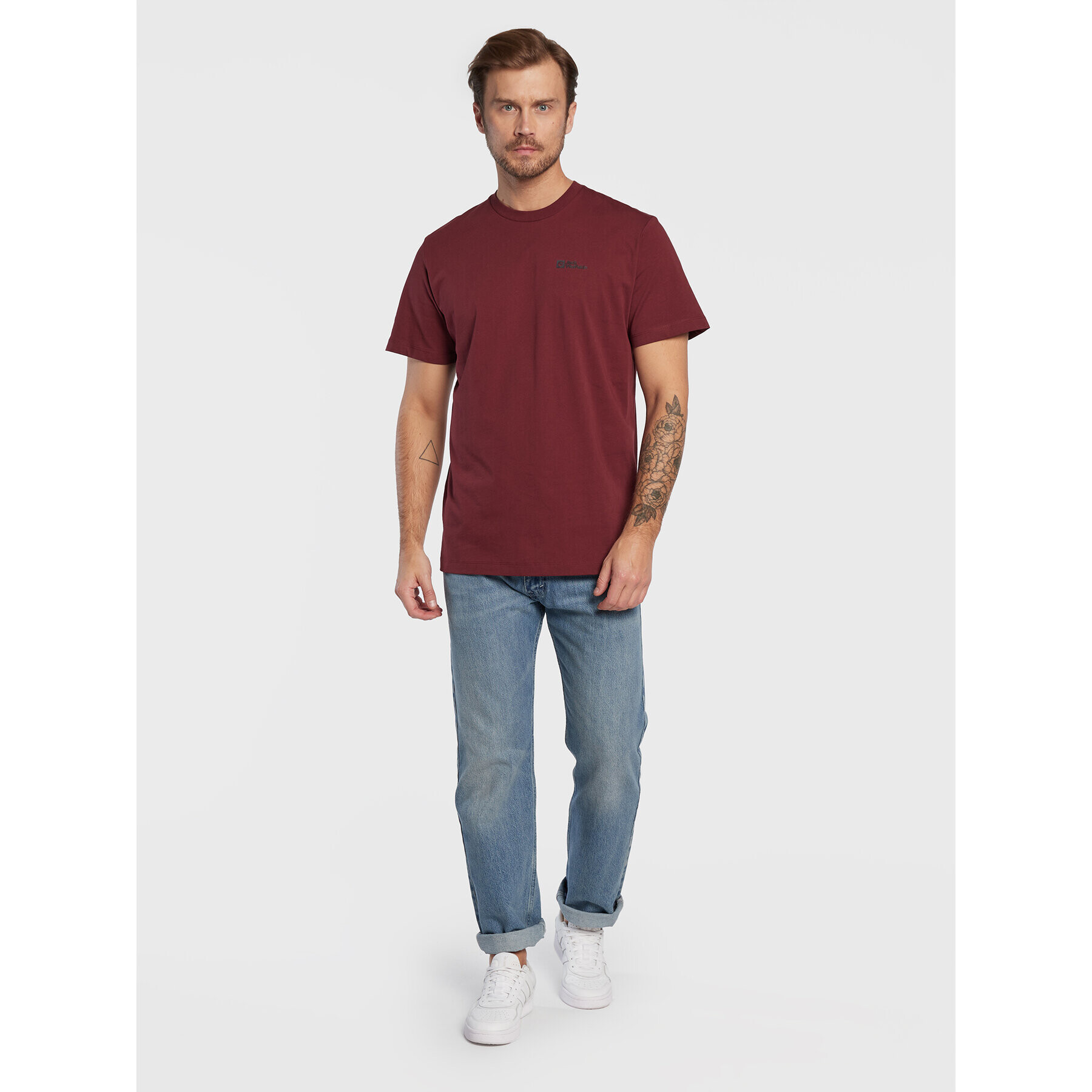 Jack Wolfskin T-Shirt Essential 1808382 Bordó Regular Fit - Pepit.cz