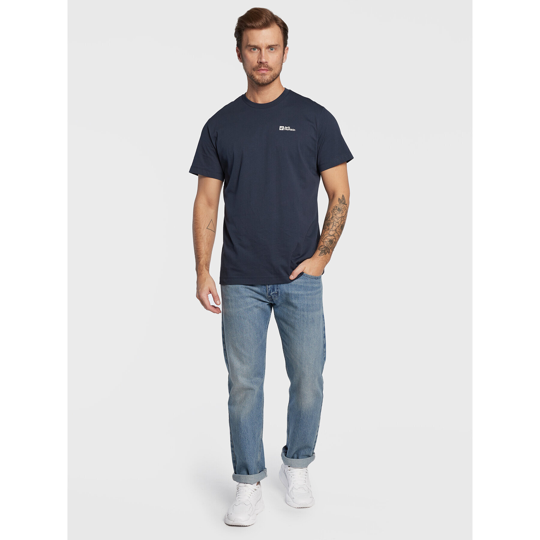 Jack Wolfskin T-Shirt Essential 1808382 Tmavomodrá Regular Fit - Pepit.cz