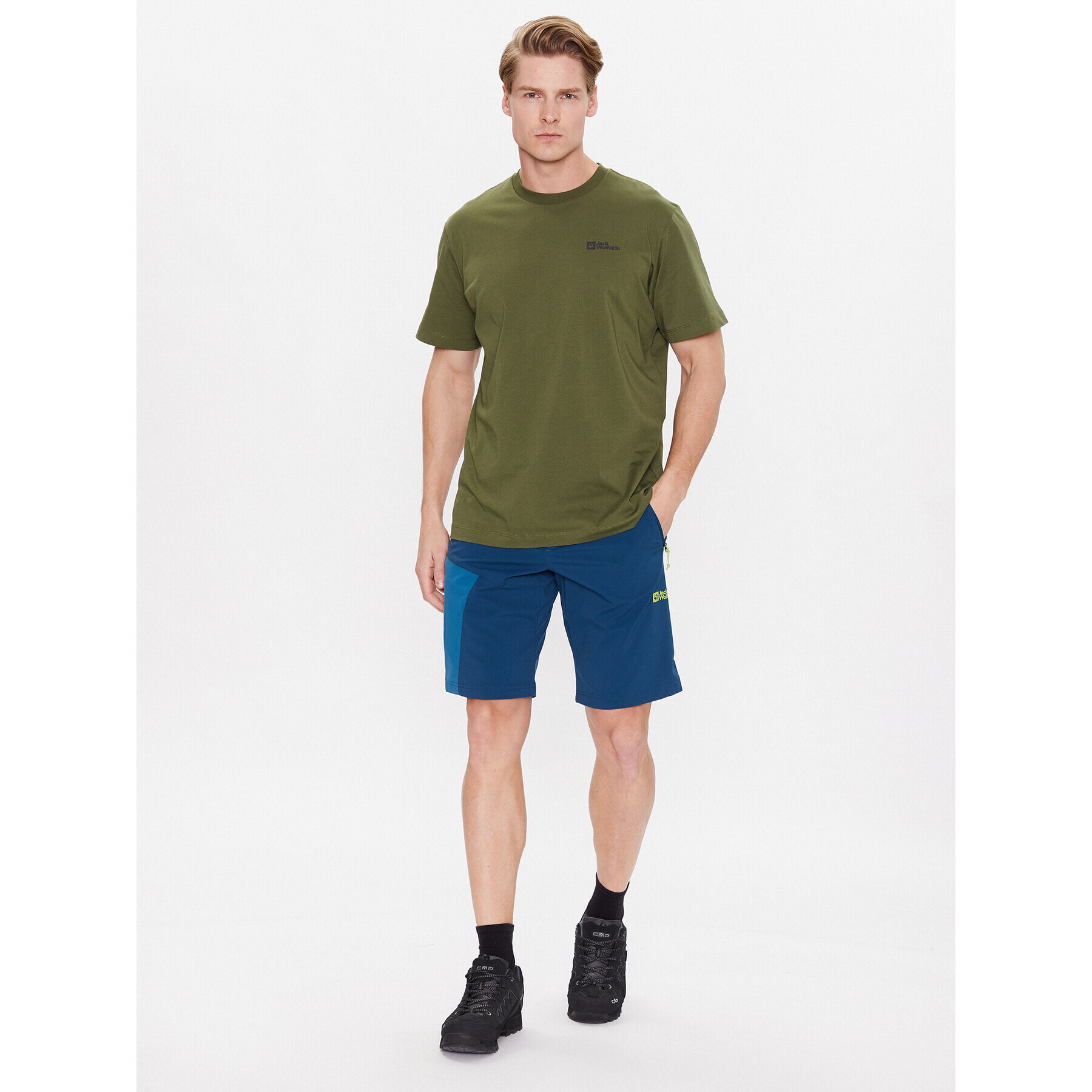 Jack Wolfskin T-Shirt Essential 1808382 Zelená Regular Fit - Pepit.cz