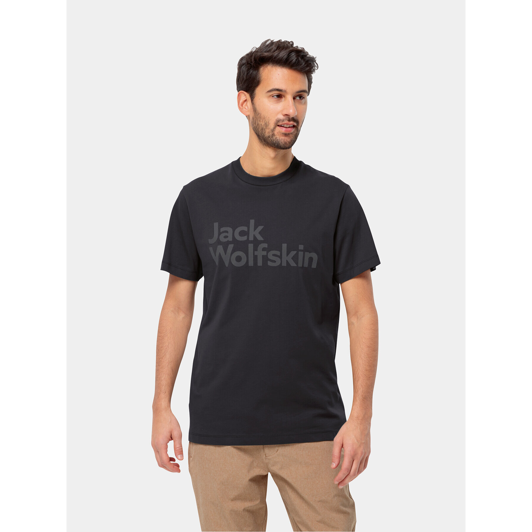 Jack Wolfskin T-Shirt Essential Logo T 1809591 Černá Regular Fit - Pepit.cz