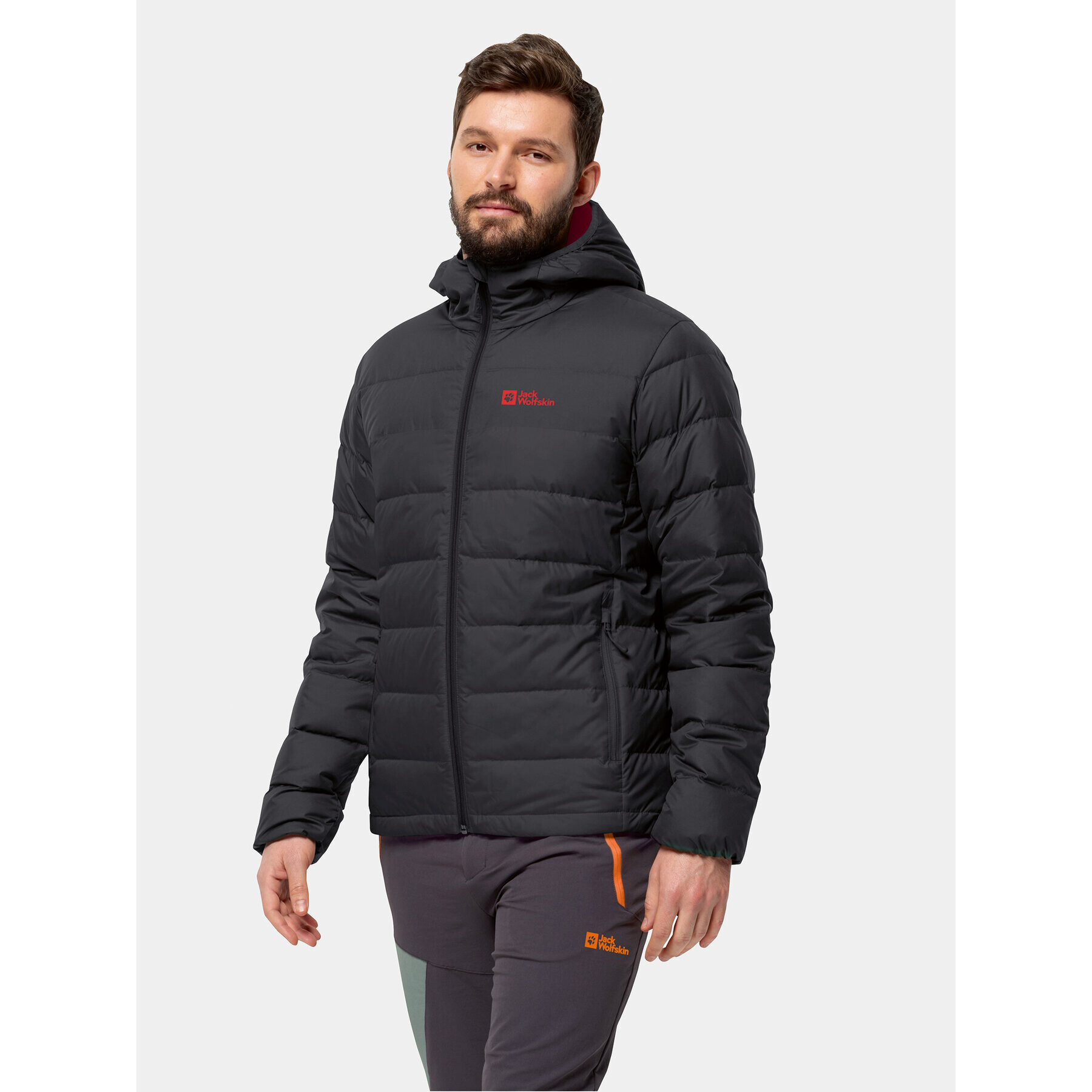 Jack Wolfskin Vatovaná bunda Ather Down Hoody 1207671 Černá Regular Fit - Pepit.cz