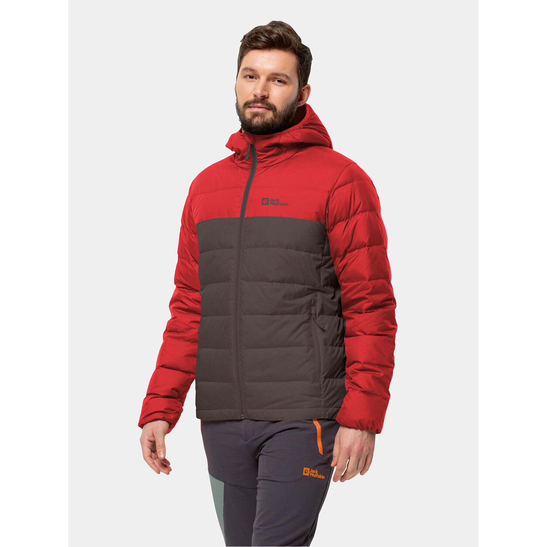 Jack Wolfskin Vatovaná bunda Ather Down Hoody 1207671 Červená Regular Fit - Pepit.cz