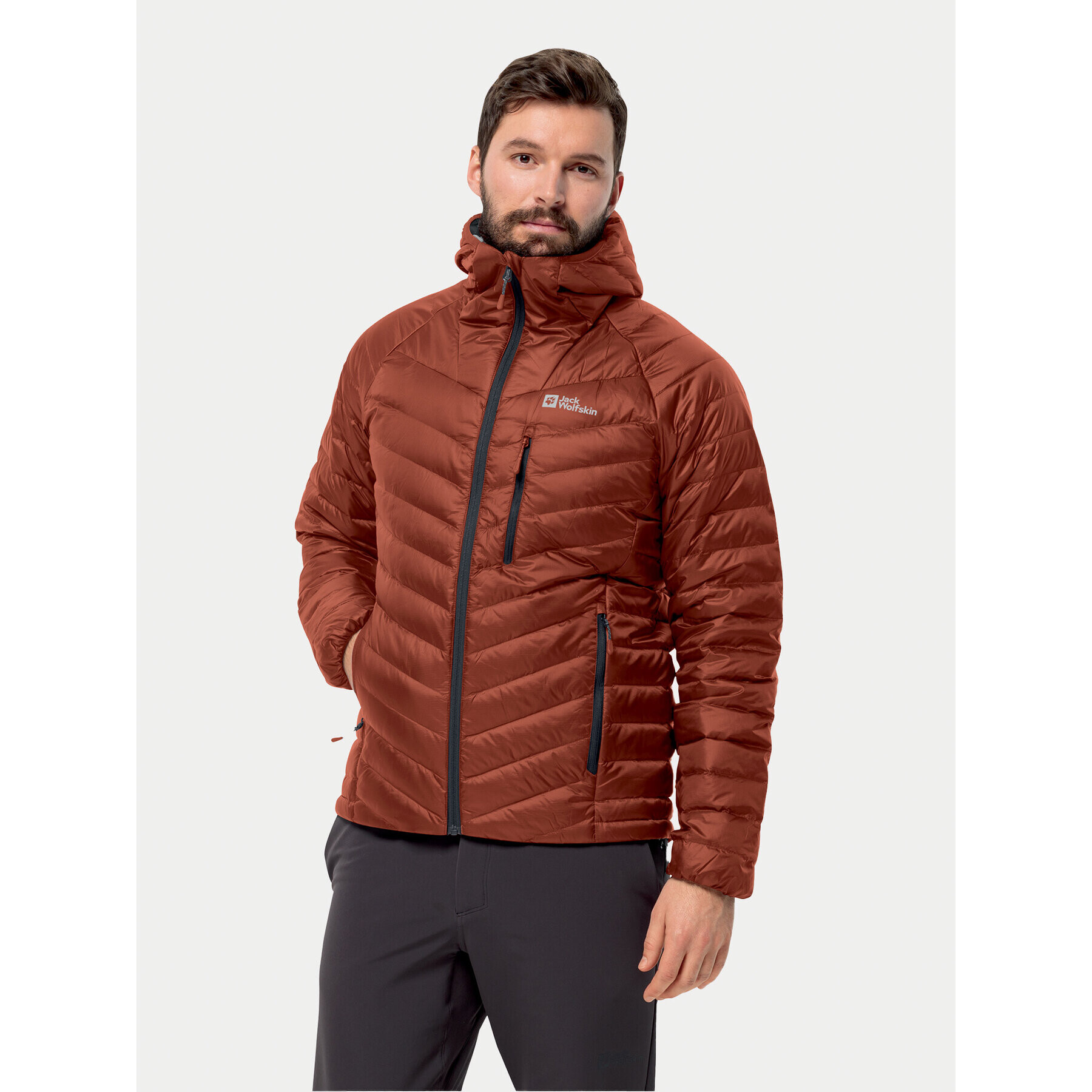 Jack Wolfskin Vatovaná bunda Passamani Down Hoody 1207241 Červená Regular Fit - Pepit.cz