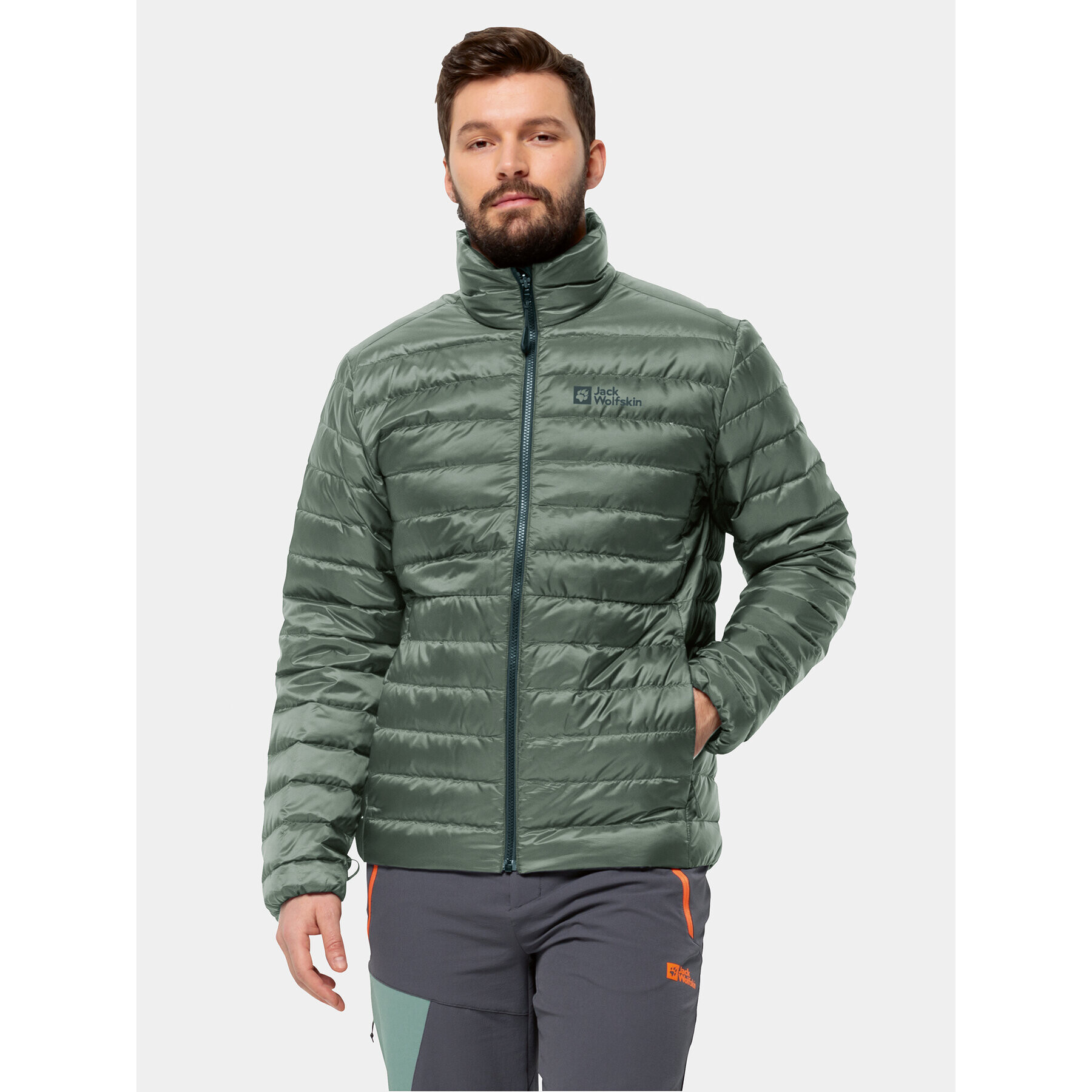 Jack Wolfskin Vatovaná bunda Pilvi Down Jkt 1207701 Zelená Regular Fit - Pepit.cz