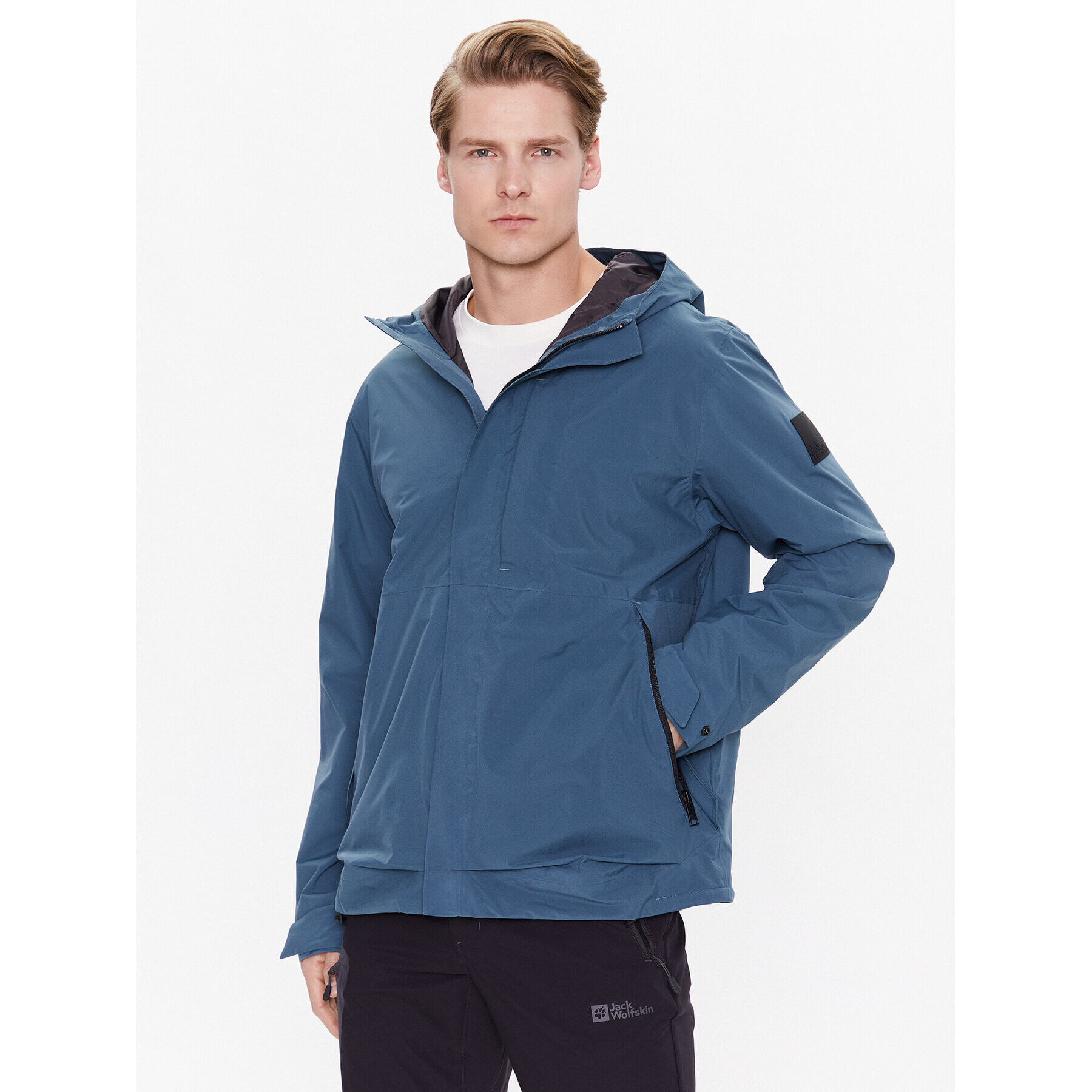 Jack Wolfskin Větrovka Goldgewann 1115761 Modrá Regular Fit - Pepit.cz